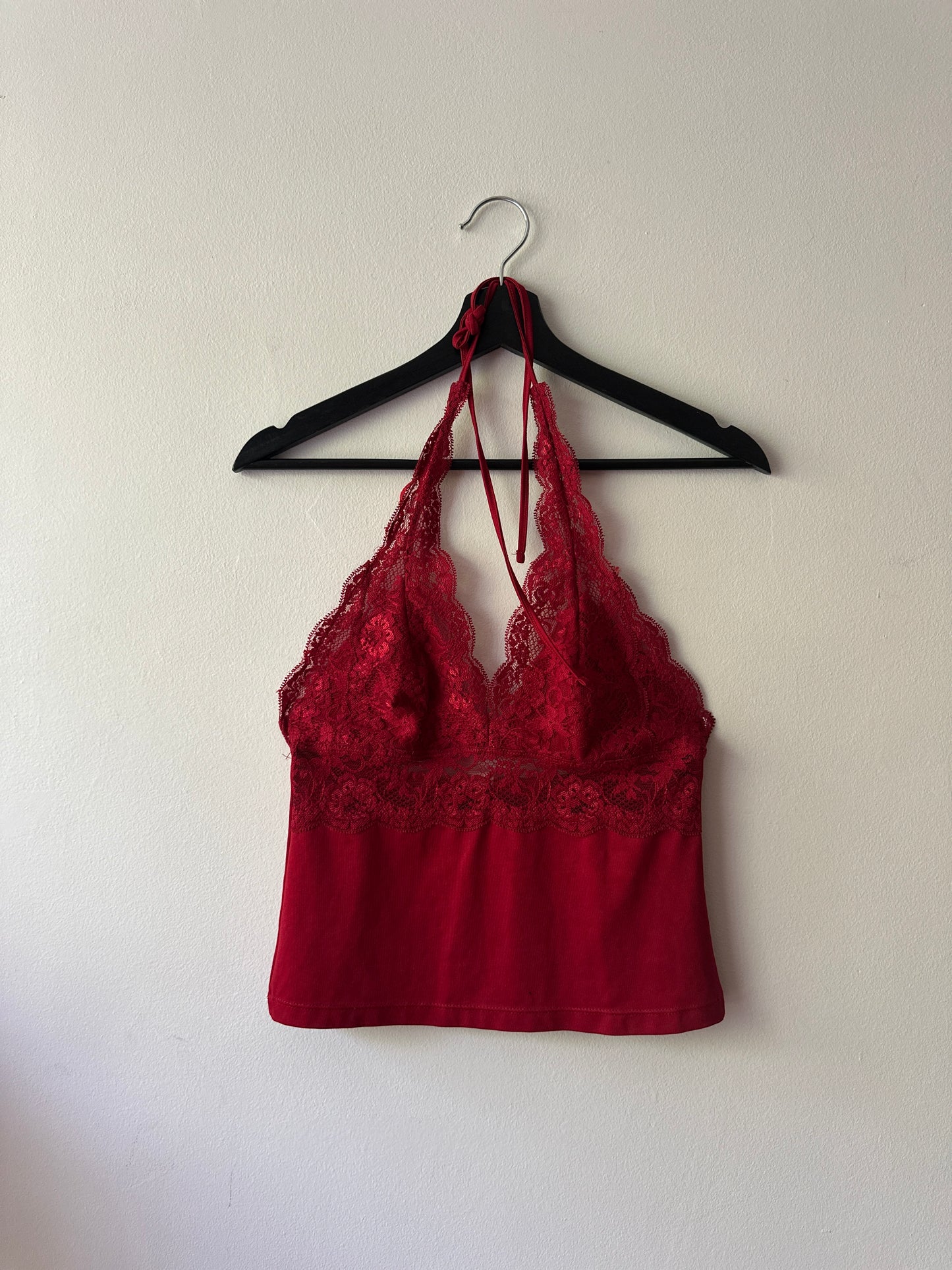 red lace halter