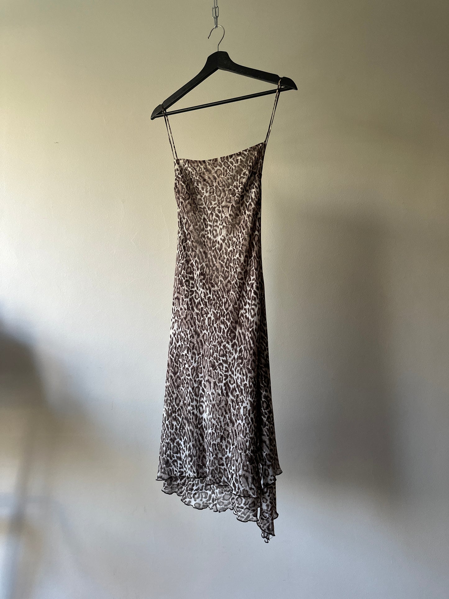y2k leopard print sheer dress
