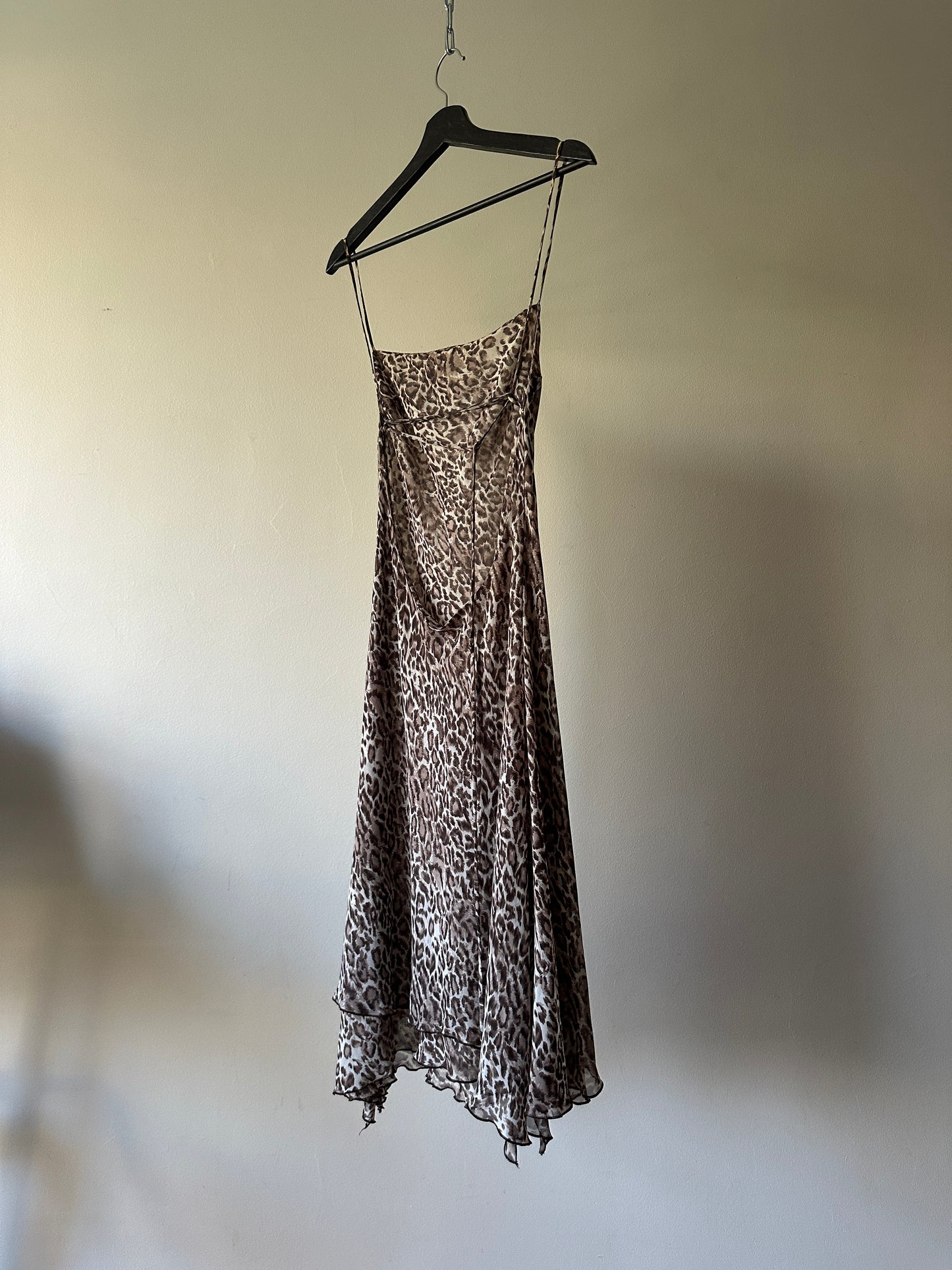y2k leopard print sheer dress