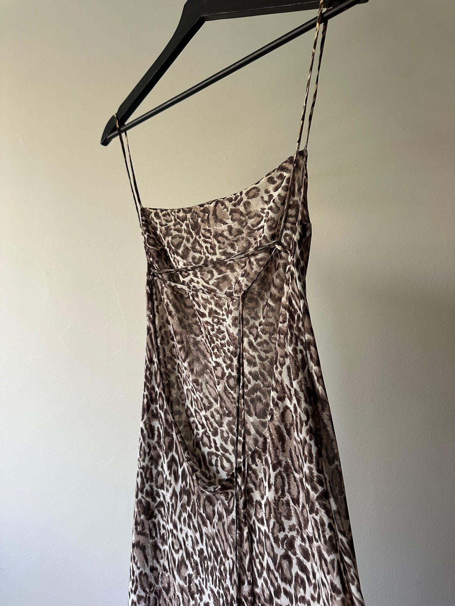 y2k leopard print sheer dress