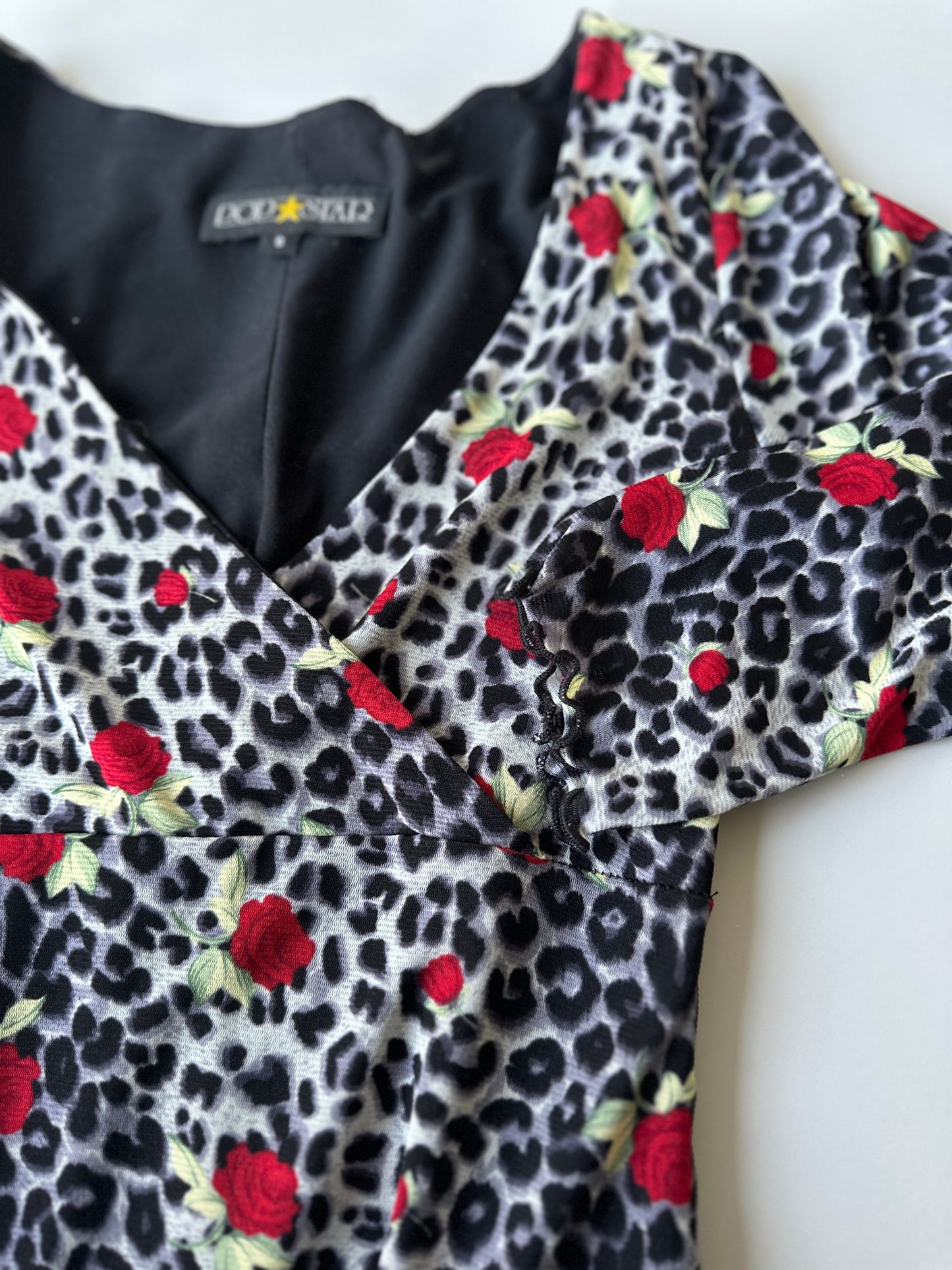 leopard print and roses dress
