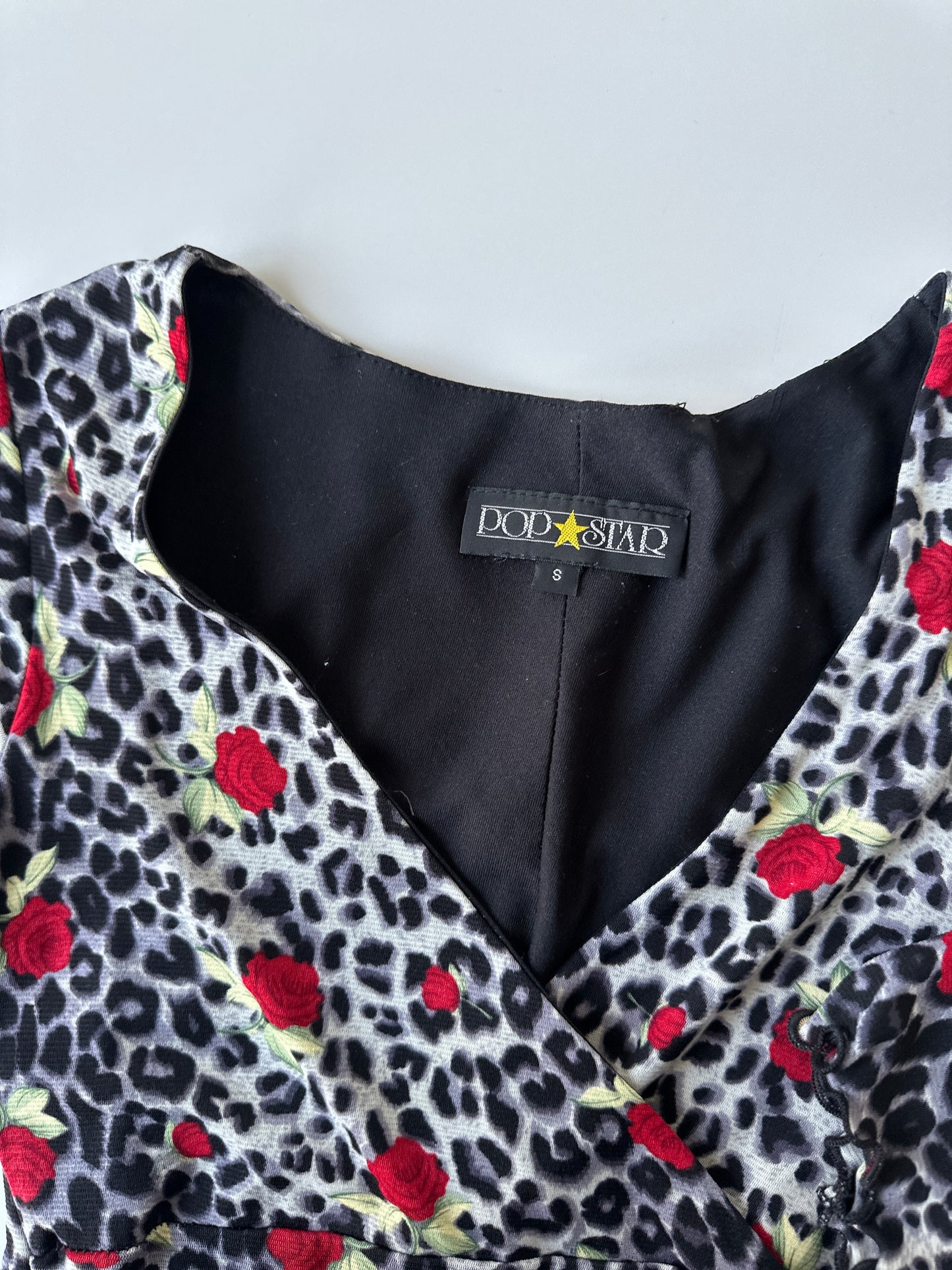 leopard print and roses dress