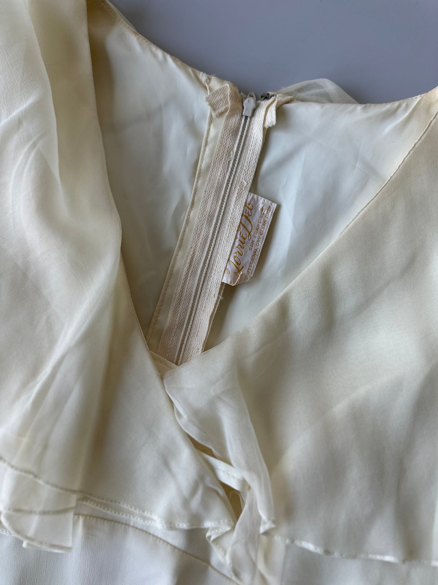 STUNNING butter yellow 80s formal dress