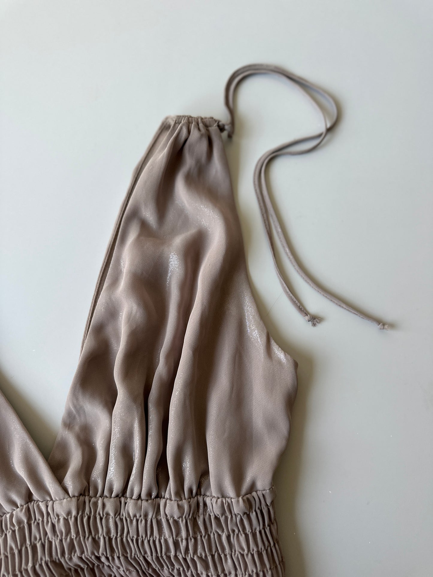 brown shimmer party dress