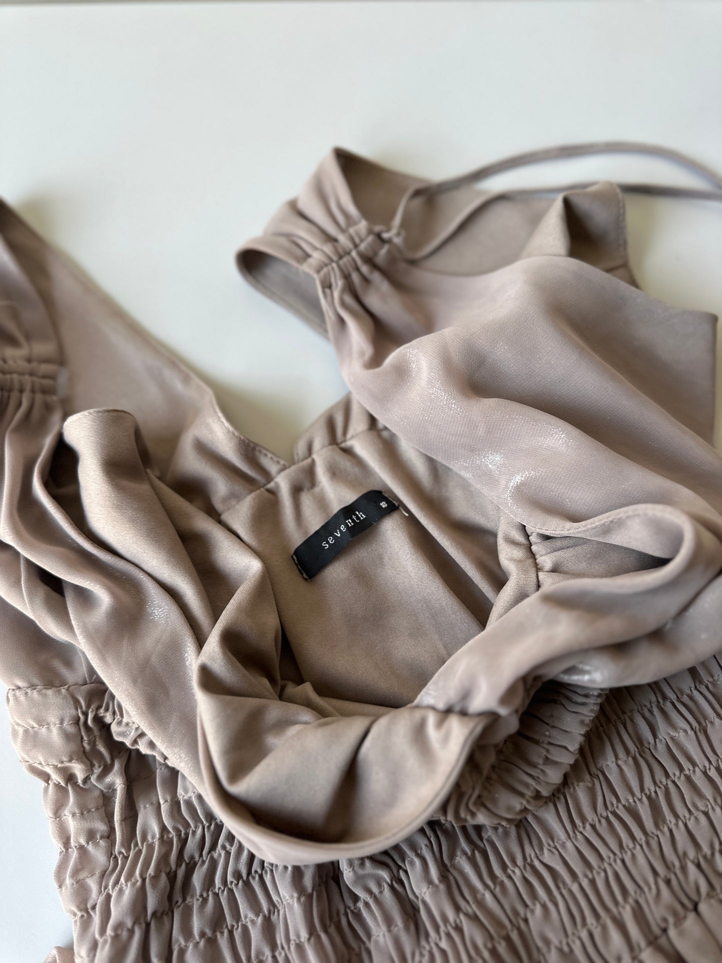 brown shimmer party dress