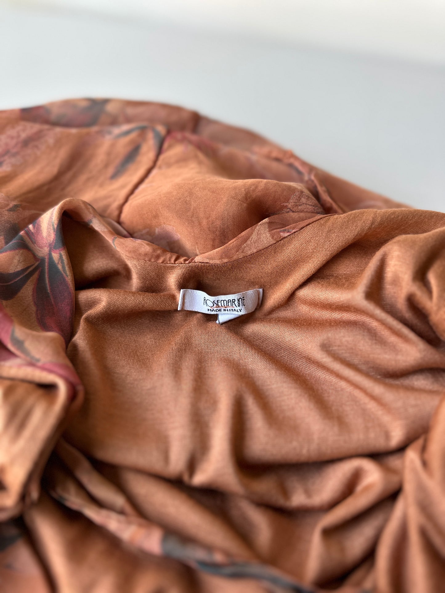 brown Italian floral silk dress