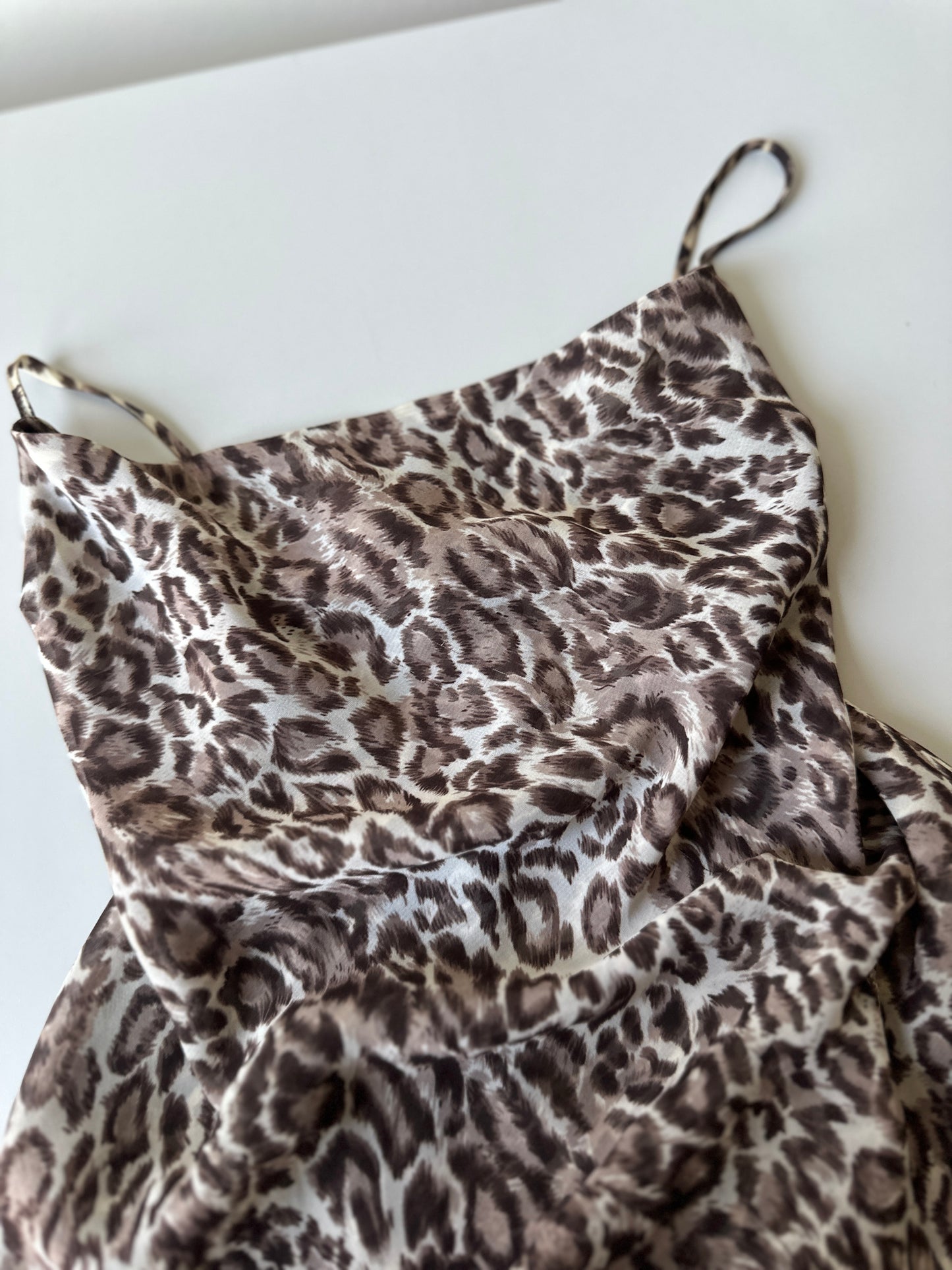 y2k leopard print sheer dress