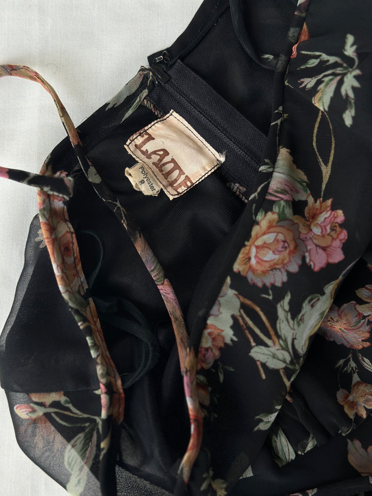 1970s floral two piece dress