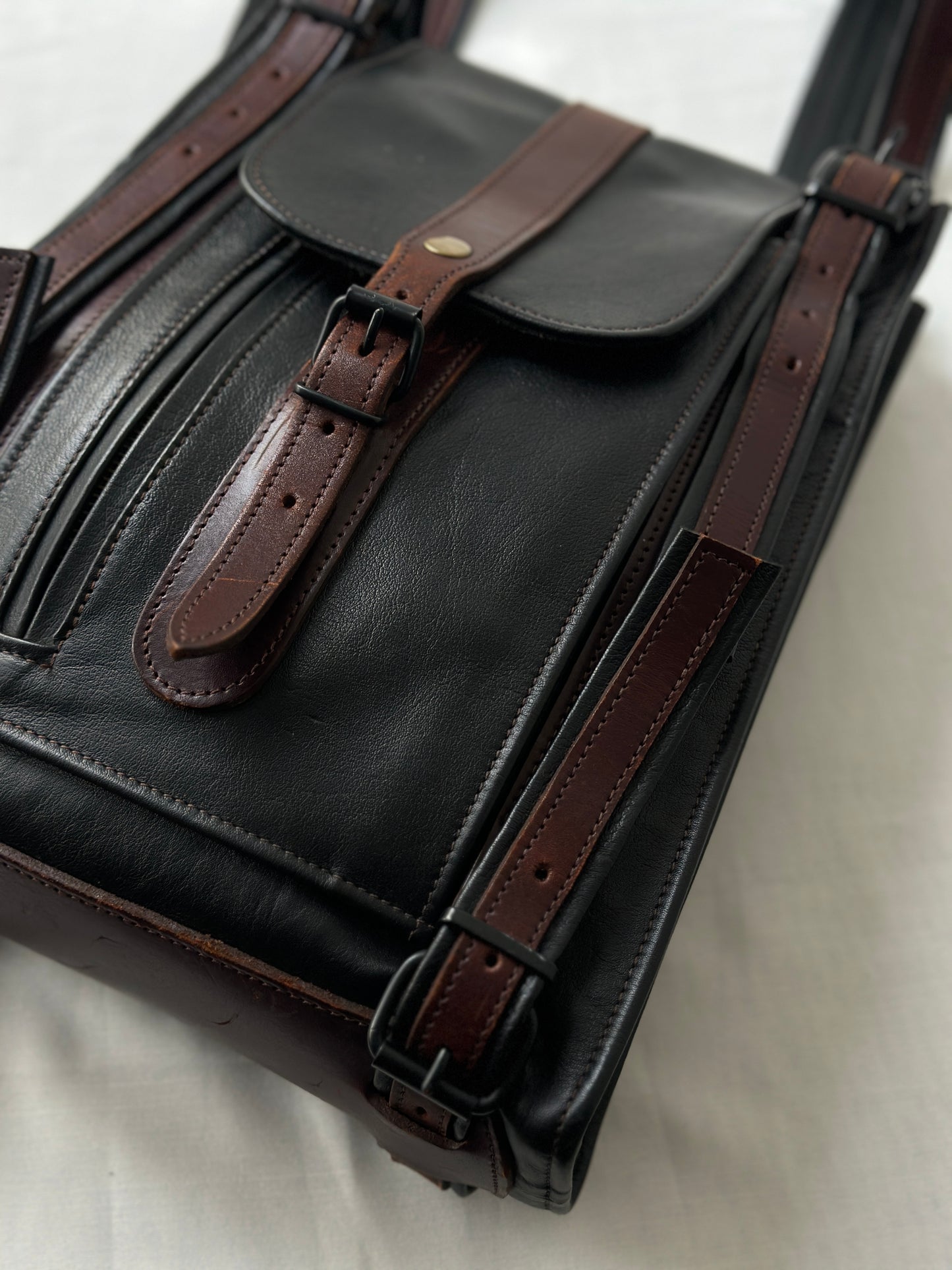 two tone Australian leather back pack