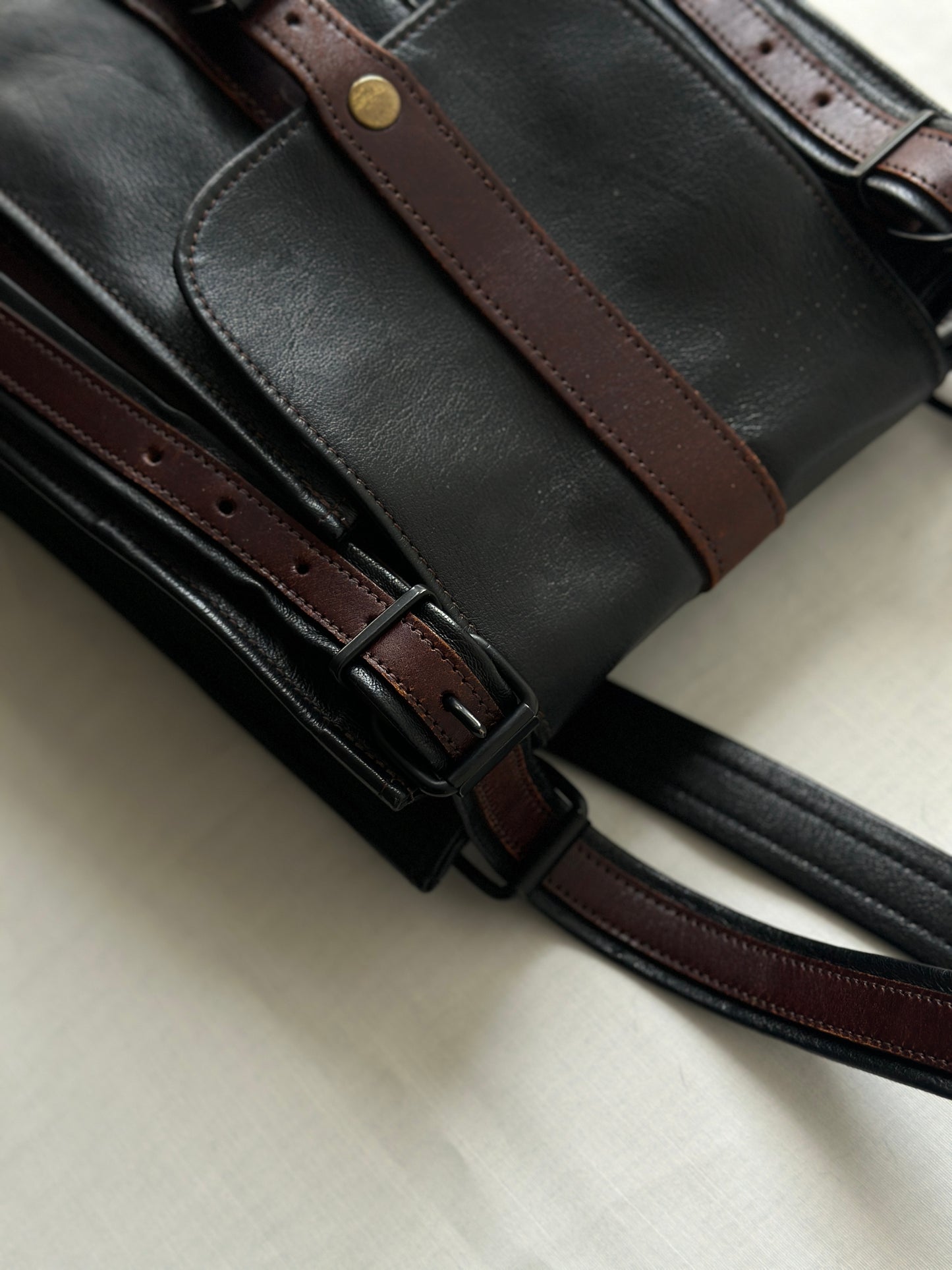 two tone Australian leather back pack