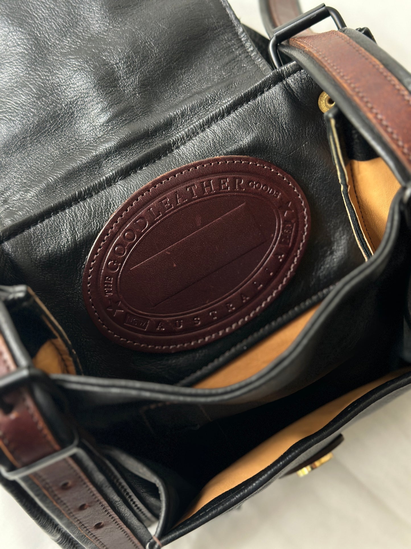 two tone Australian leather back pack