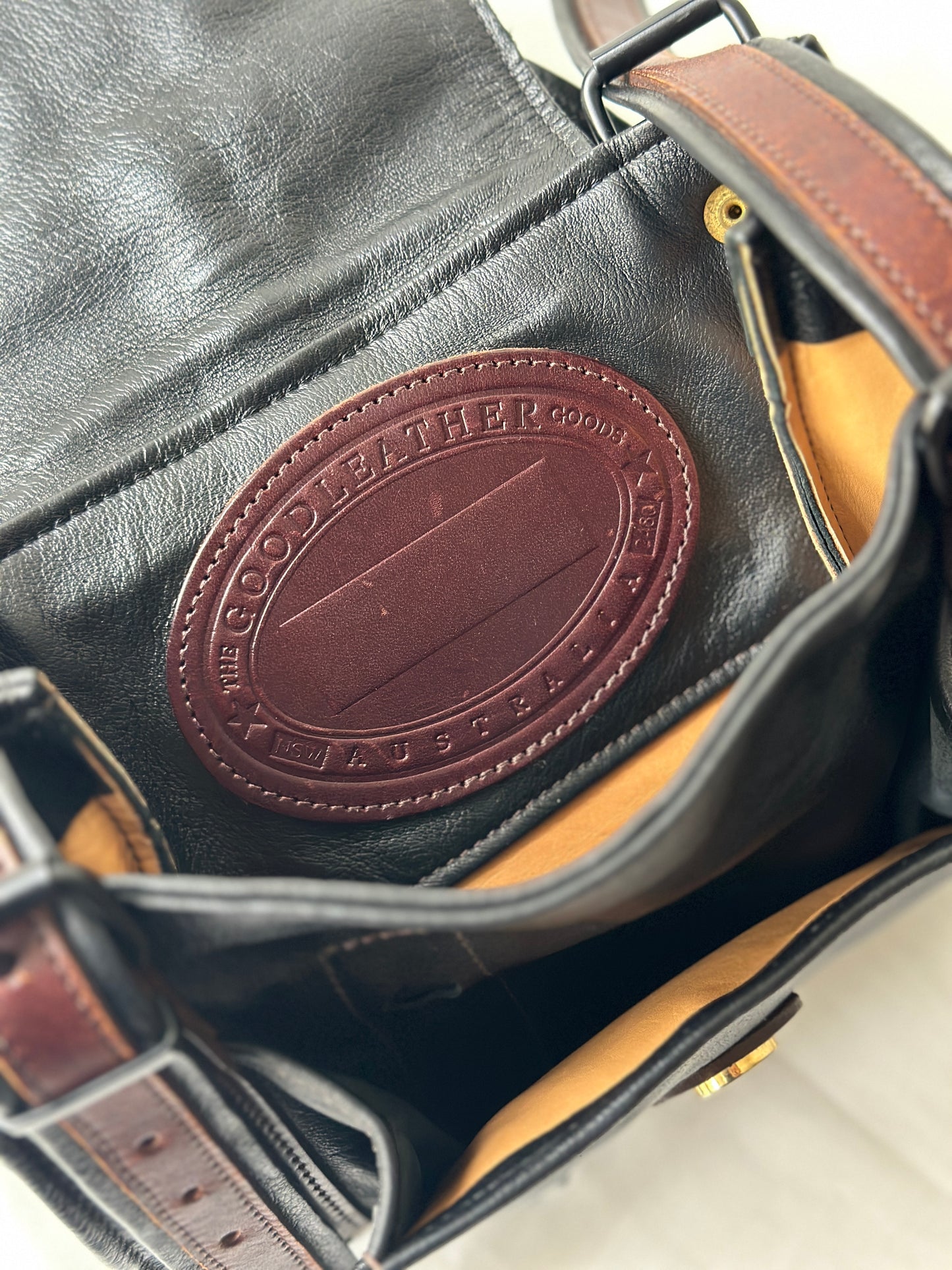 two tone Australian leather back pack