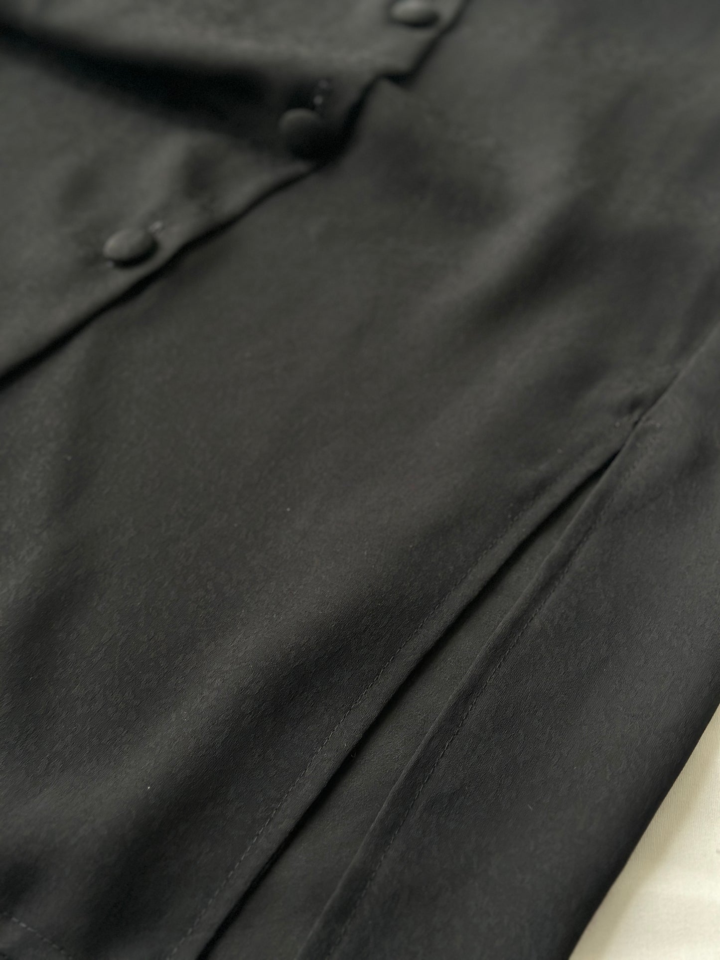 longline button up short sleeve blouse