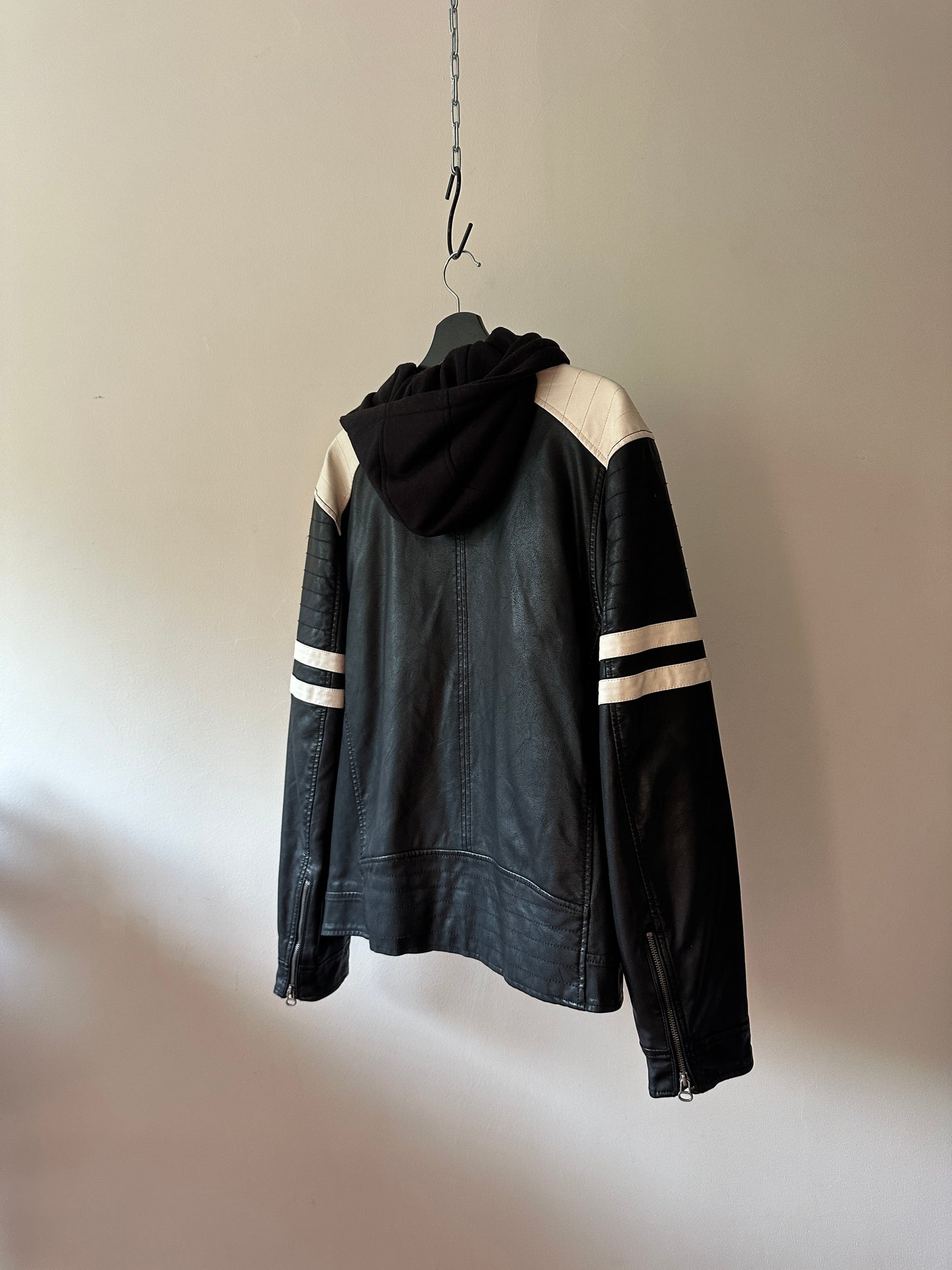 black & white motorcycle jacket