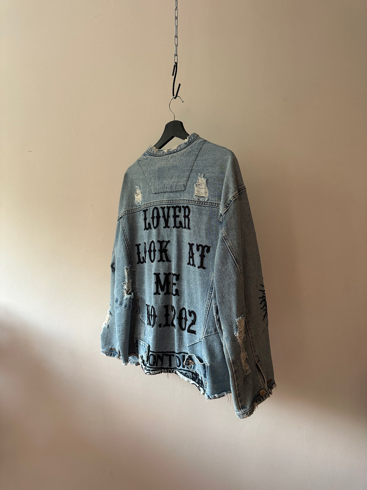 distressed denim jacket