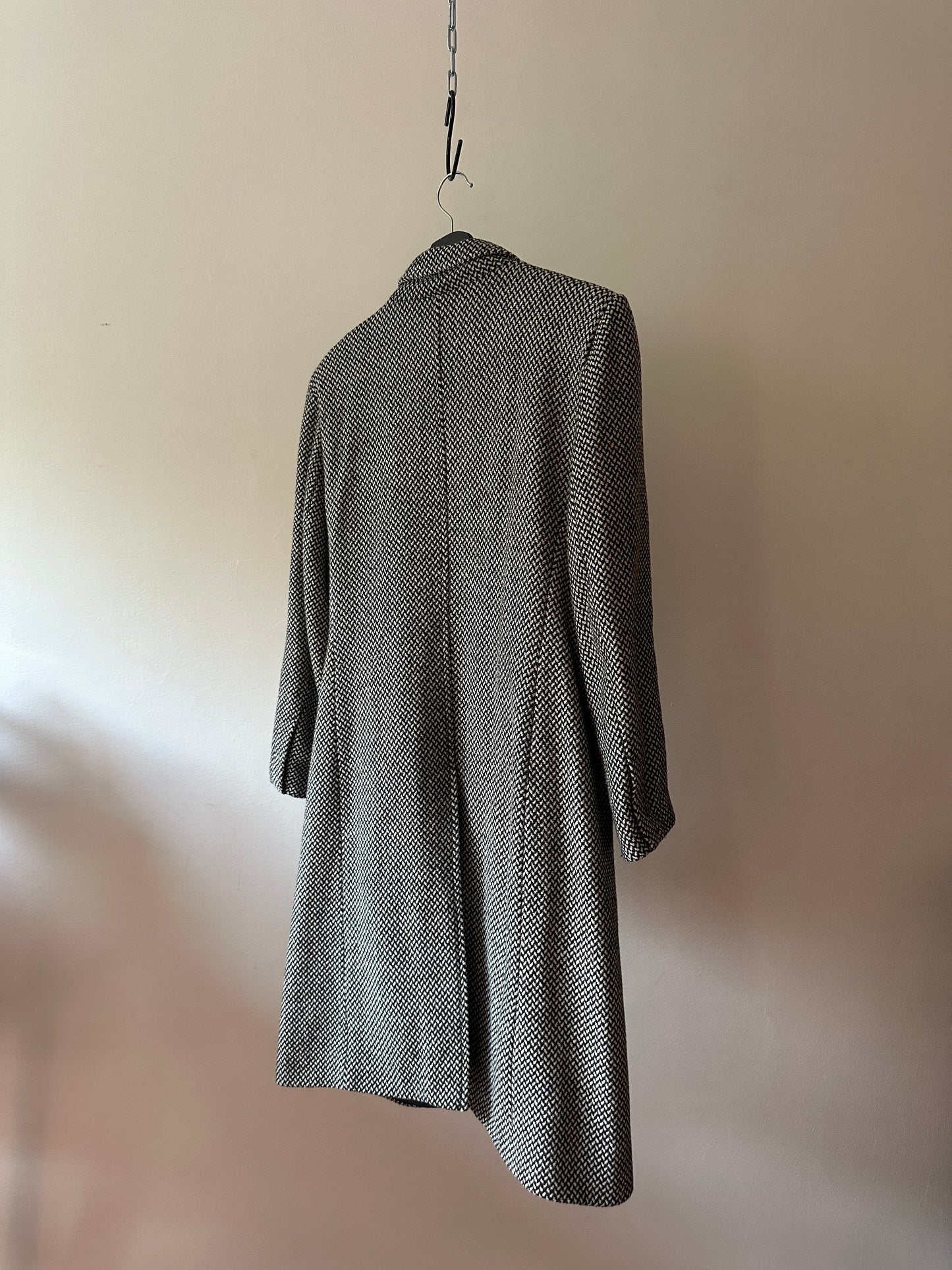 two toned wool trench coat
