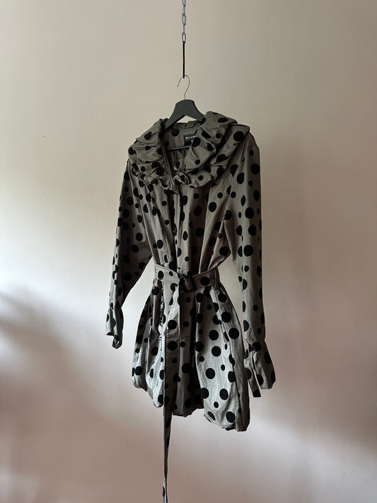 polka dot ruffled coat/dress