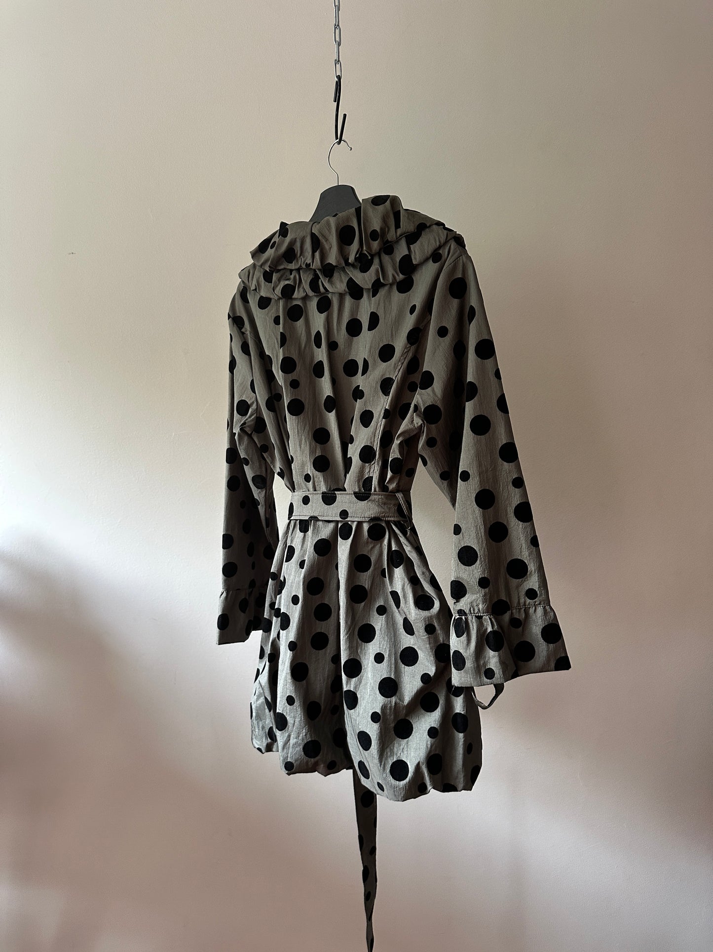 polka dot ruffled coat/dress