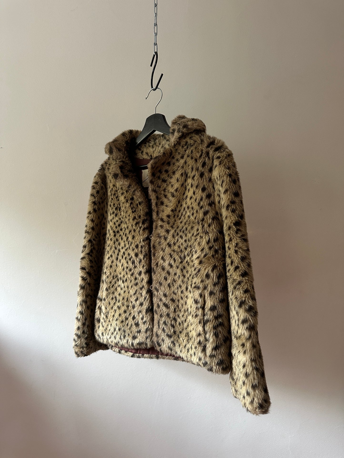 cheetah print faux fur coat