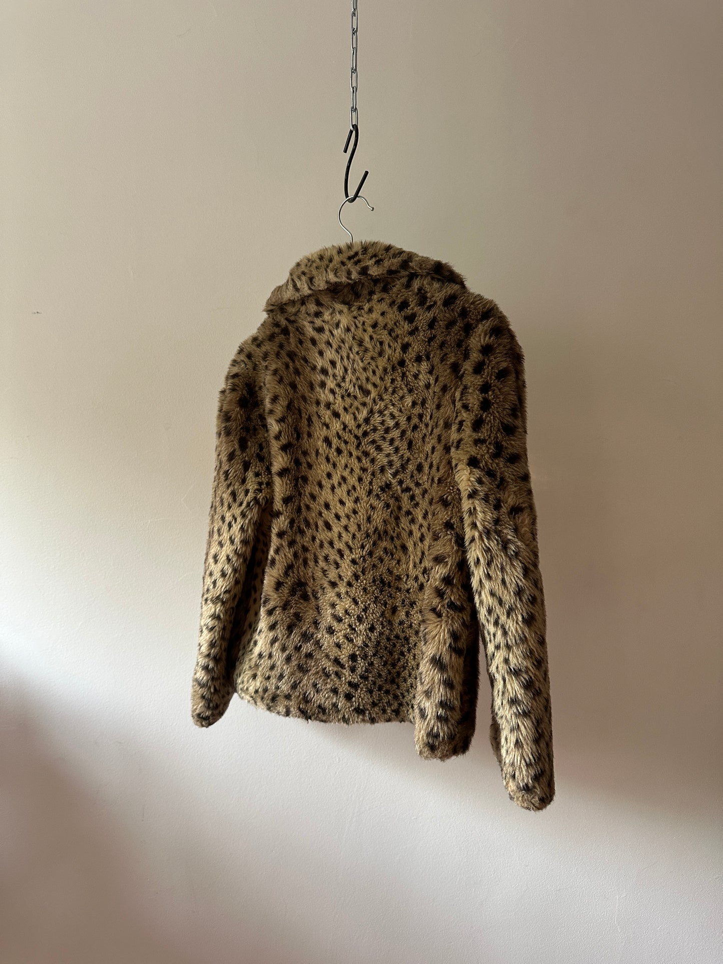 cheetah print faux fur coat