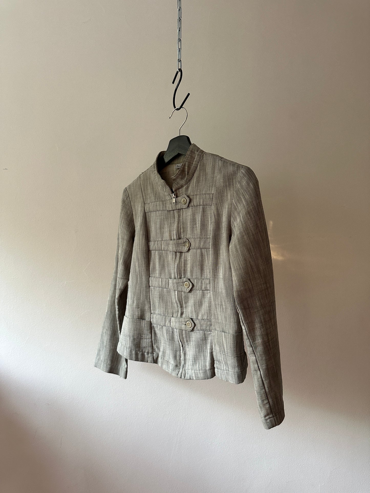 military style button up jacket