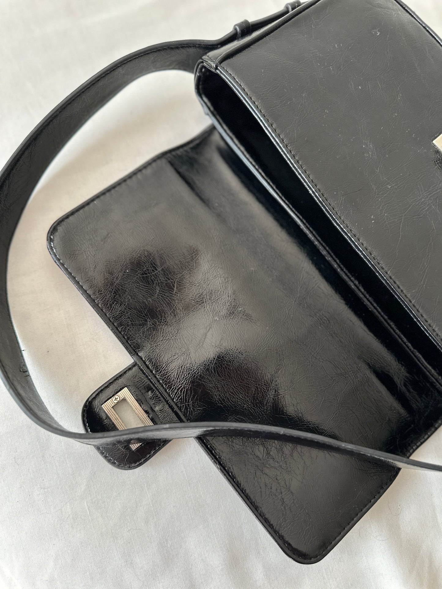 Tony Bianco patent 'leather' handbag