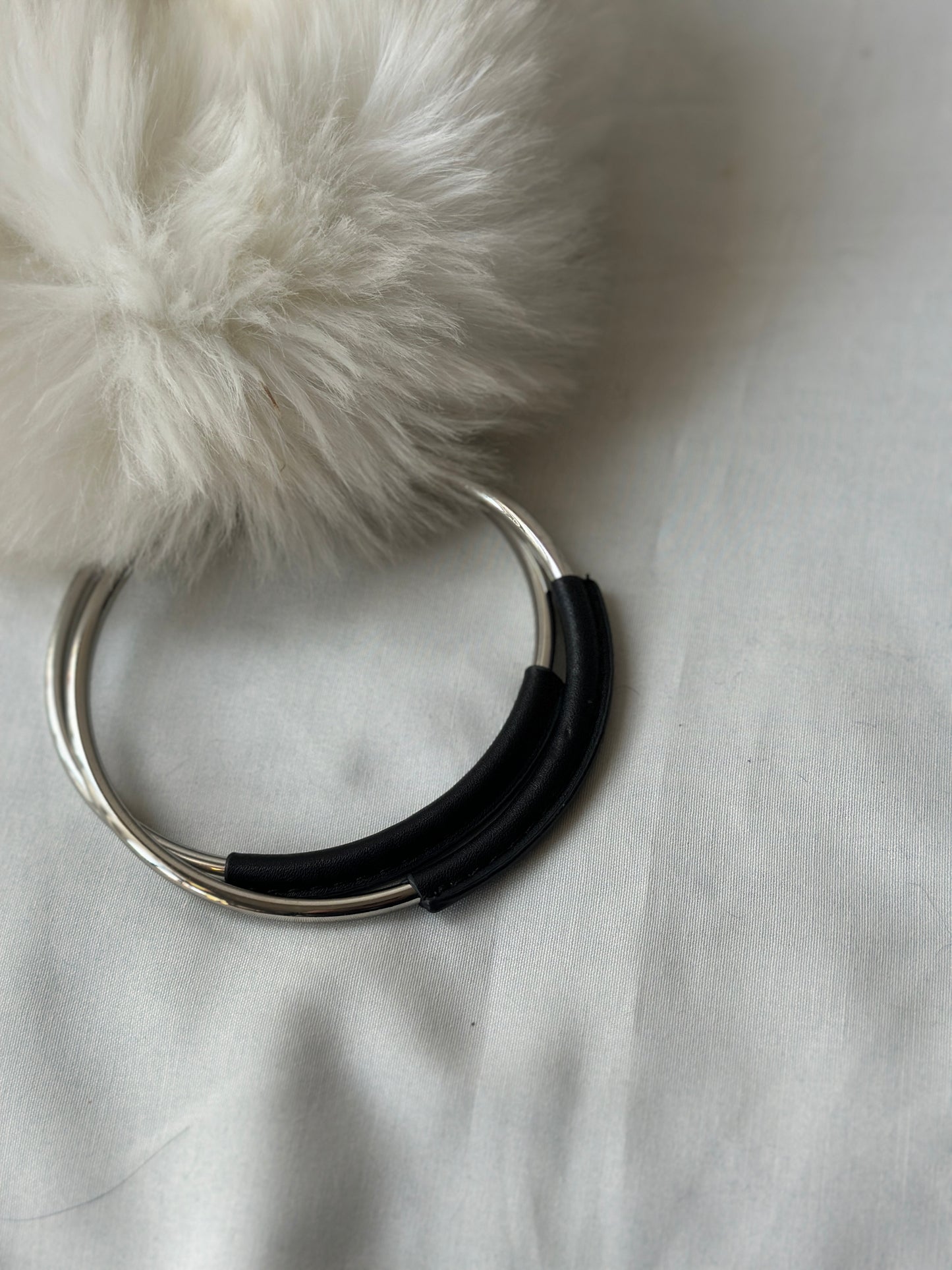 fluffy white purse