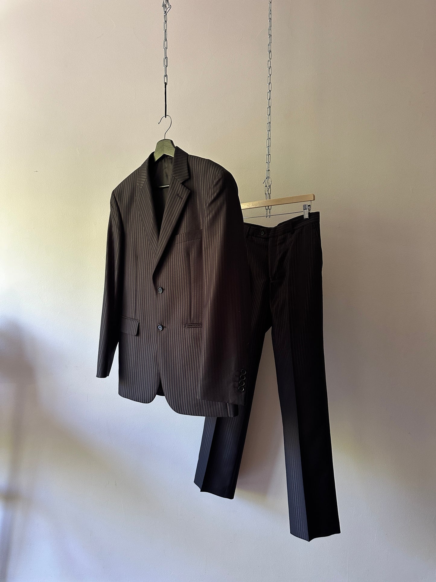 Tommy gun black pinstripe two piece suit