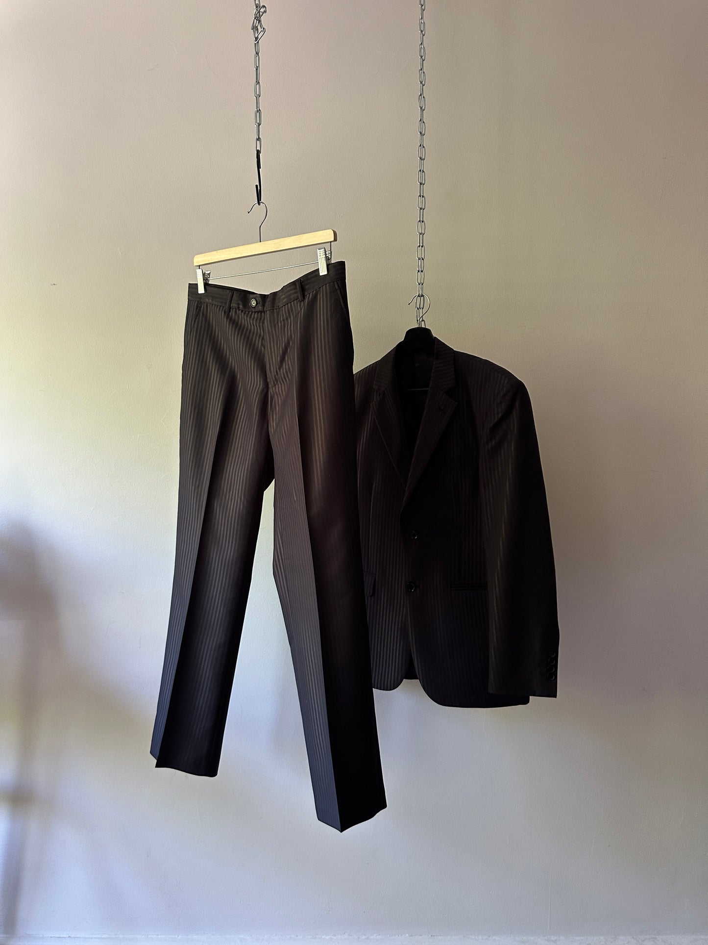 Tommy gun black pinstripe two piece suit