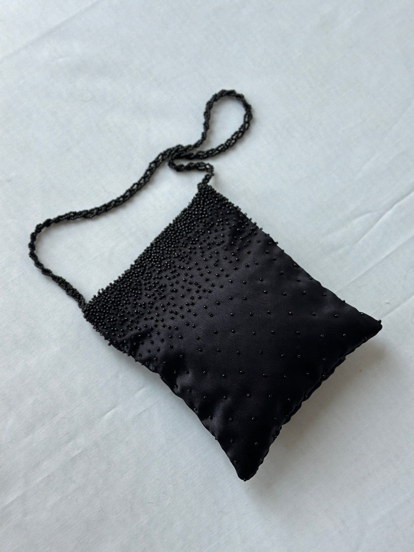 black beaded purse- short strap