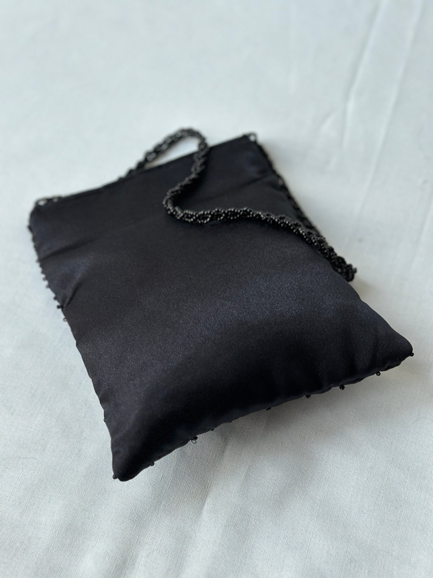 black beaded purse- short strap
