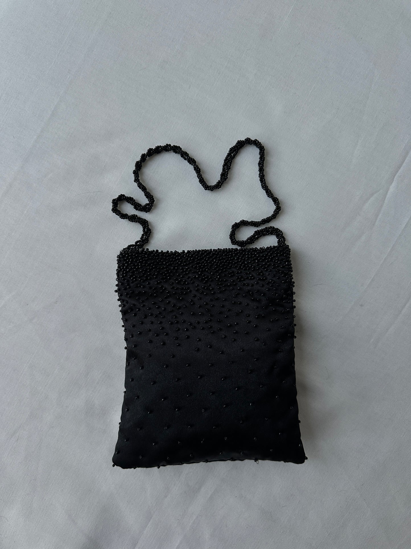 black beaded purse- short strap