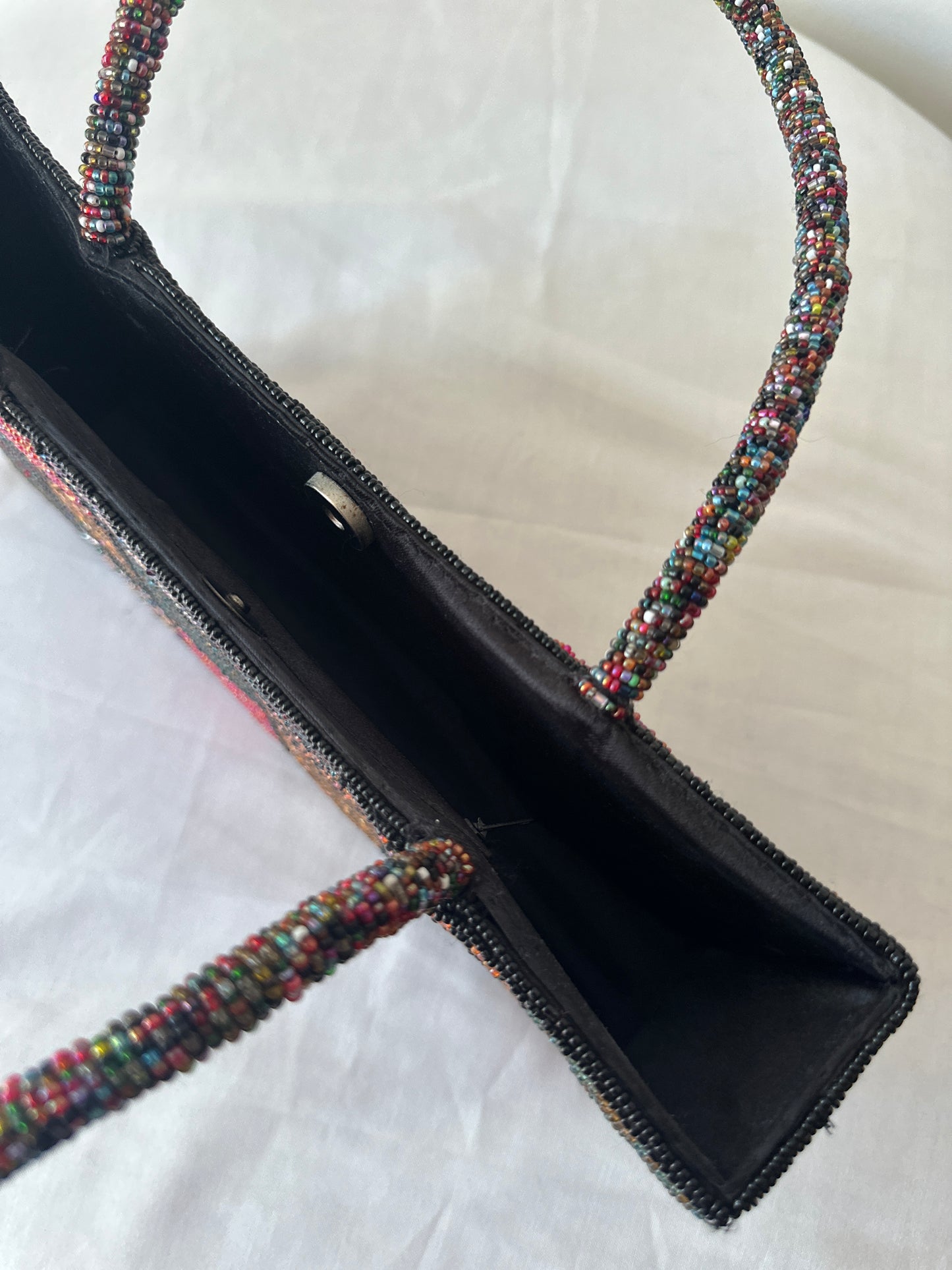 checkered beaded handbag