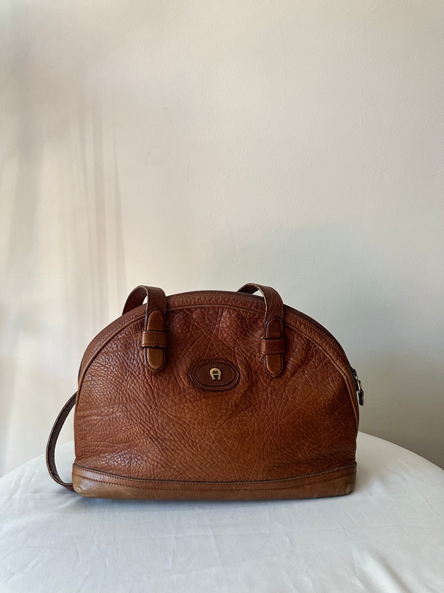 Etienne Aigner brown leather satchel