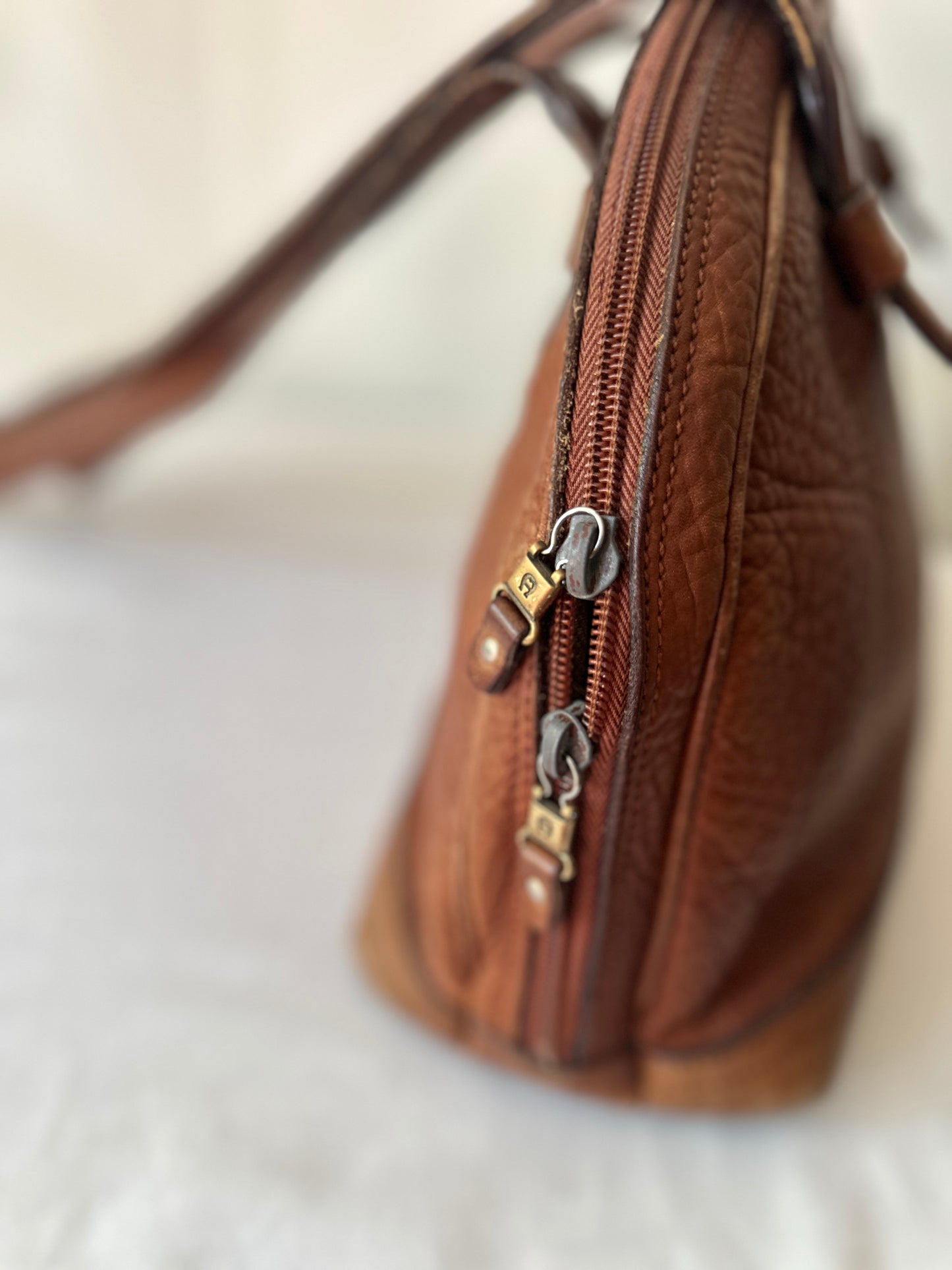 Etienne Aigner brown leather satchel