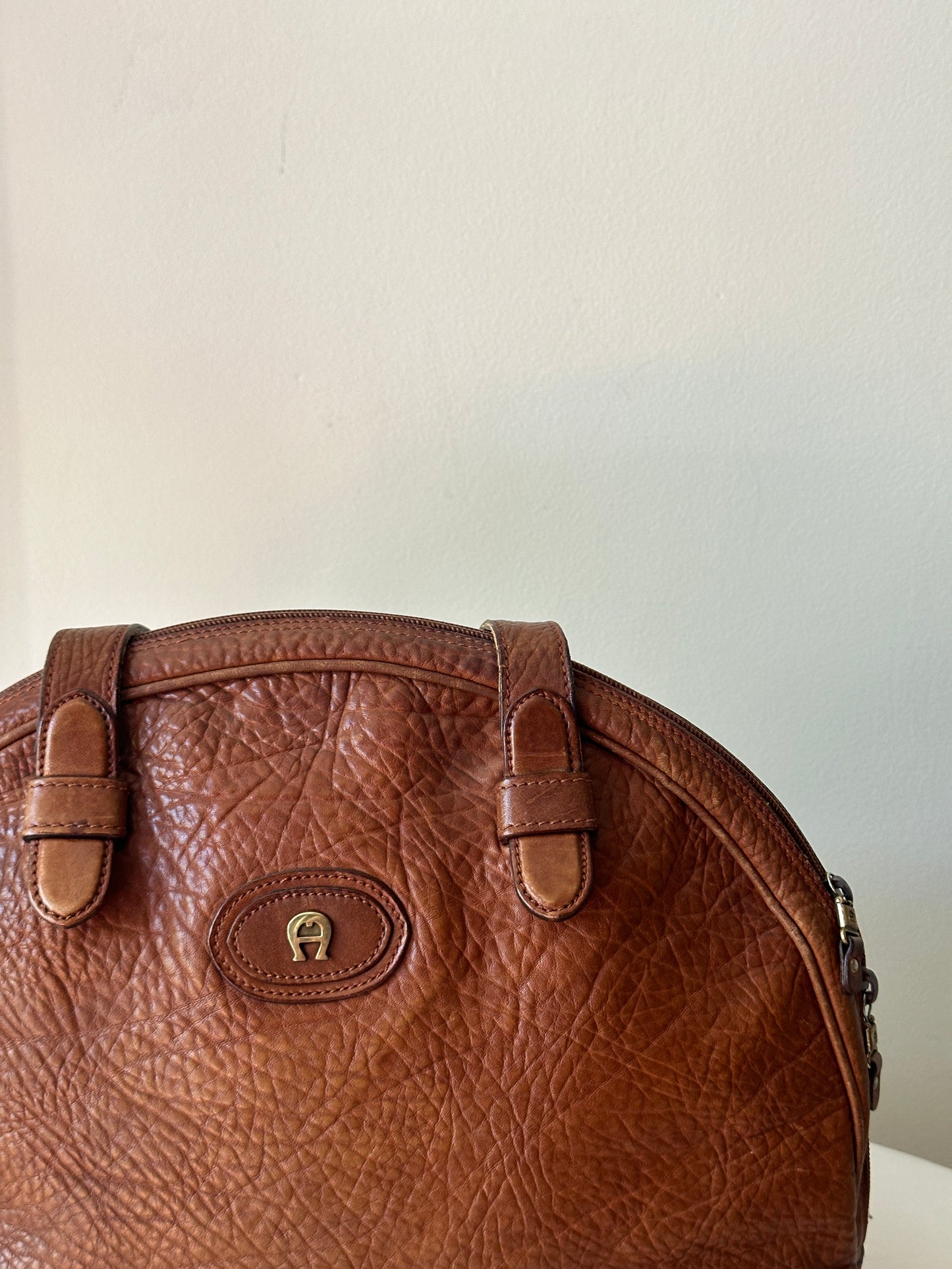 Etienne Aigner brown leather satchel