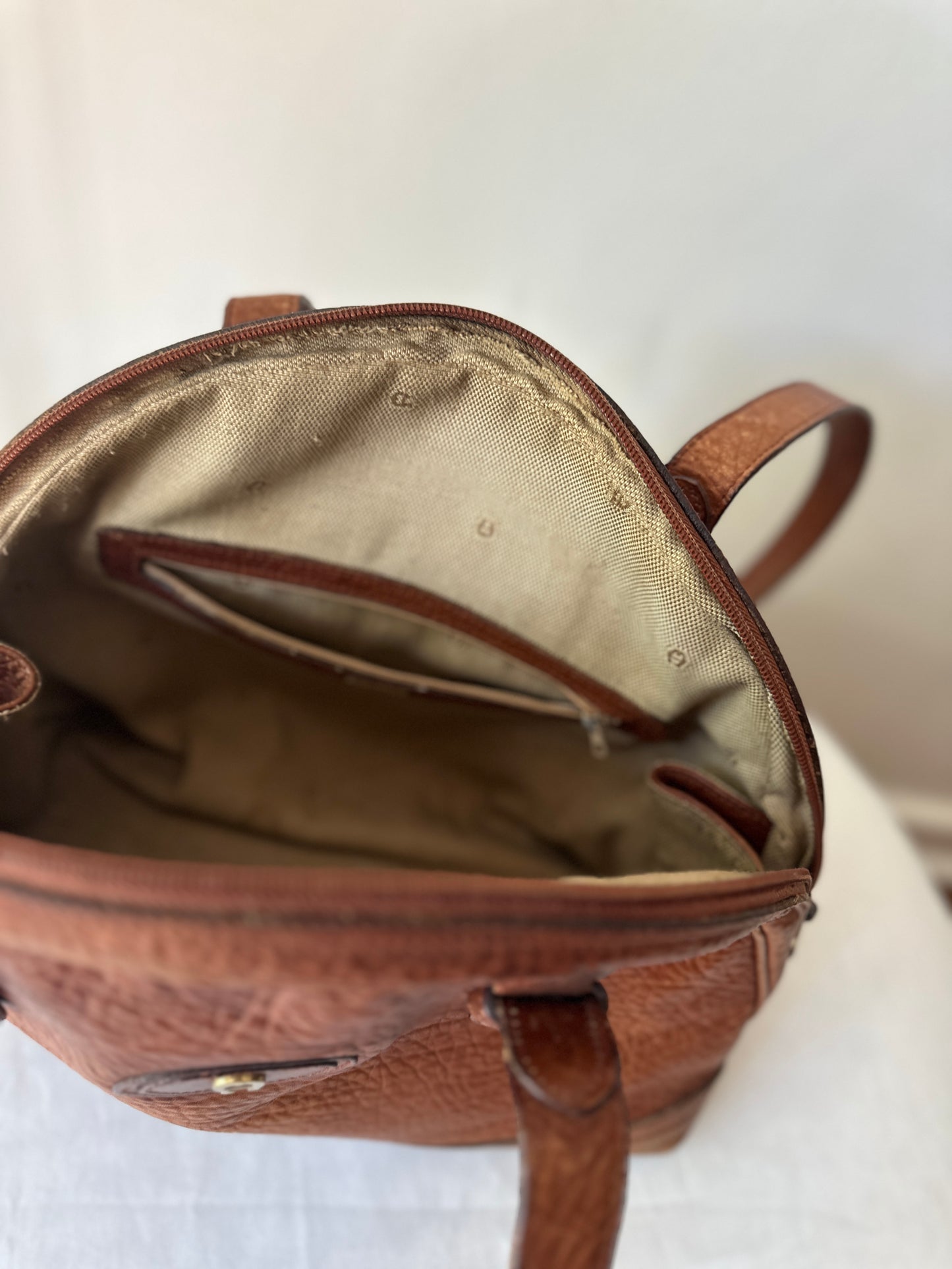 Etienne Aigner brown leather satchel