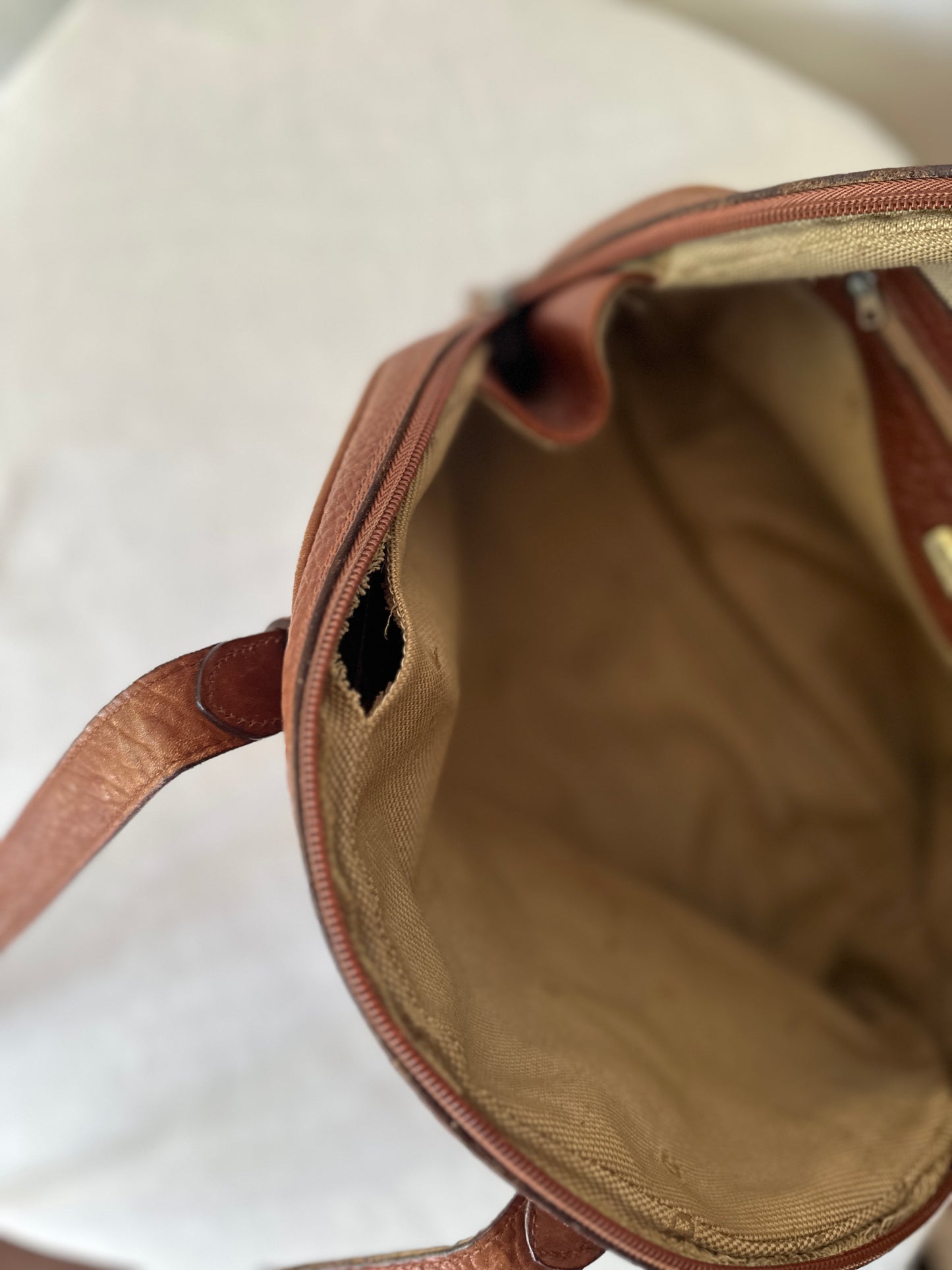Etienne Aigner brown leather satchel