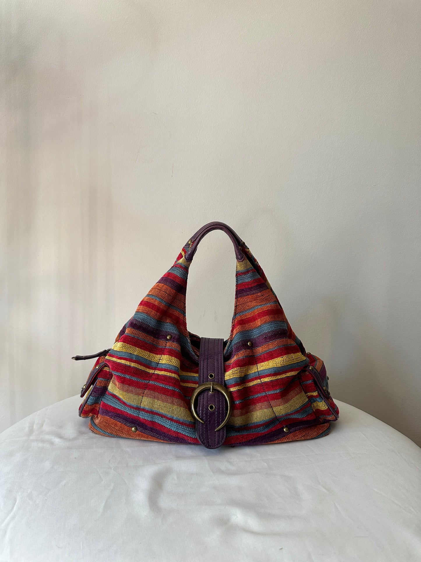 colourful corduroy handbag