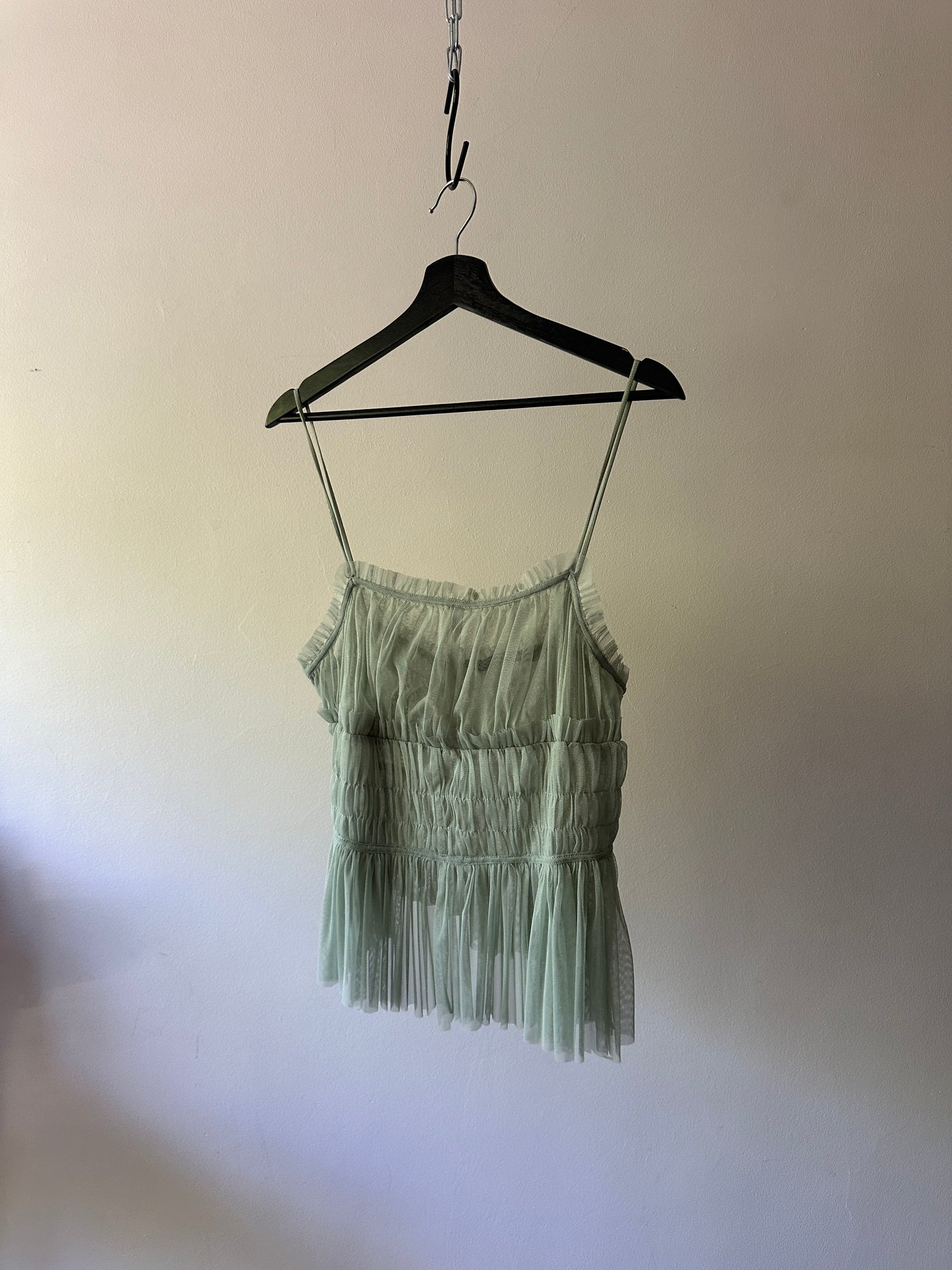 sheer mint green blouse