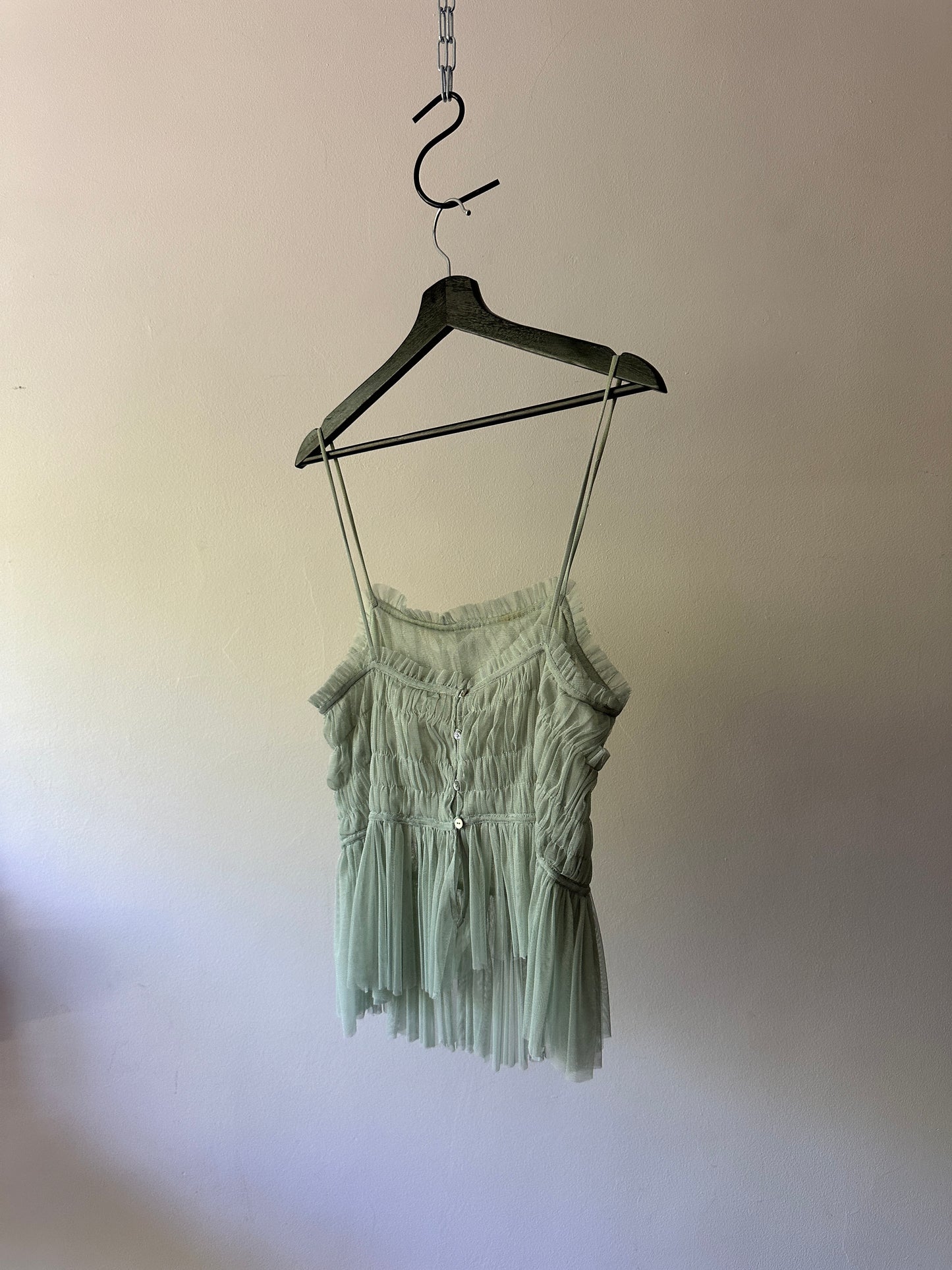 sheer mint green blouse