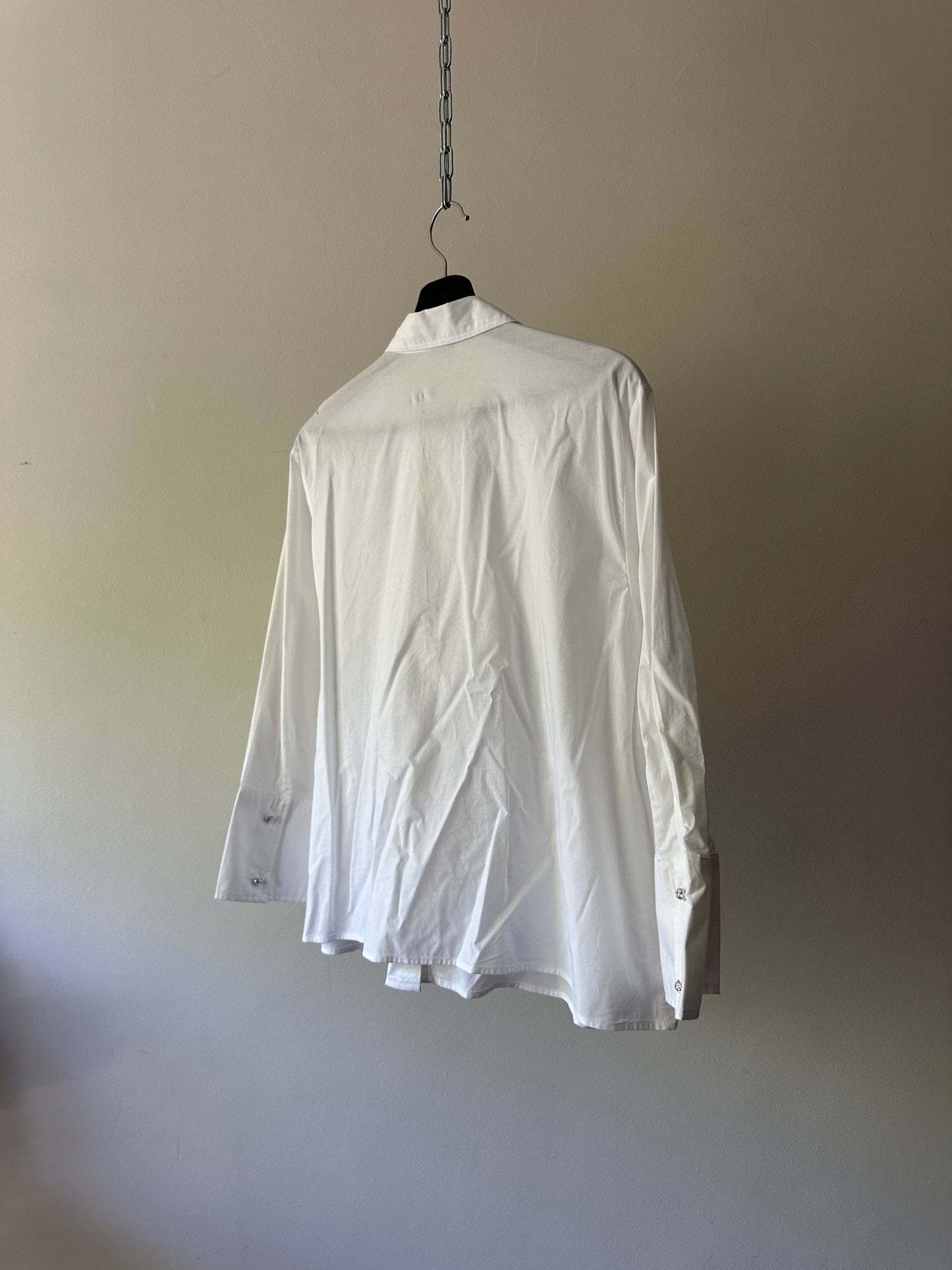 mirror diamanté white collared blouse