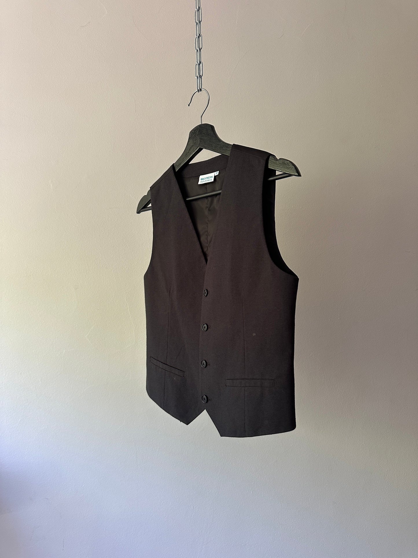 black button up vest