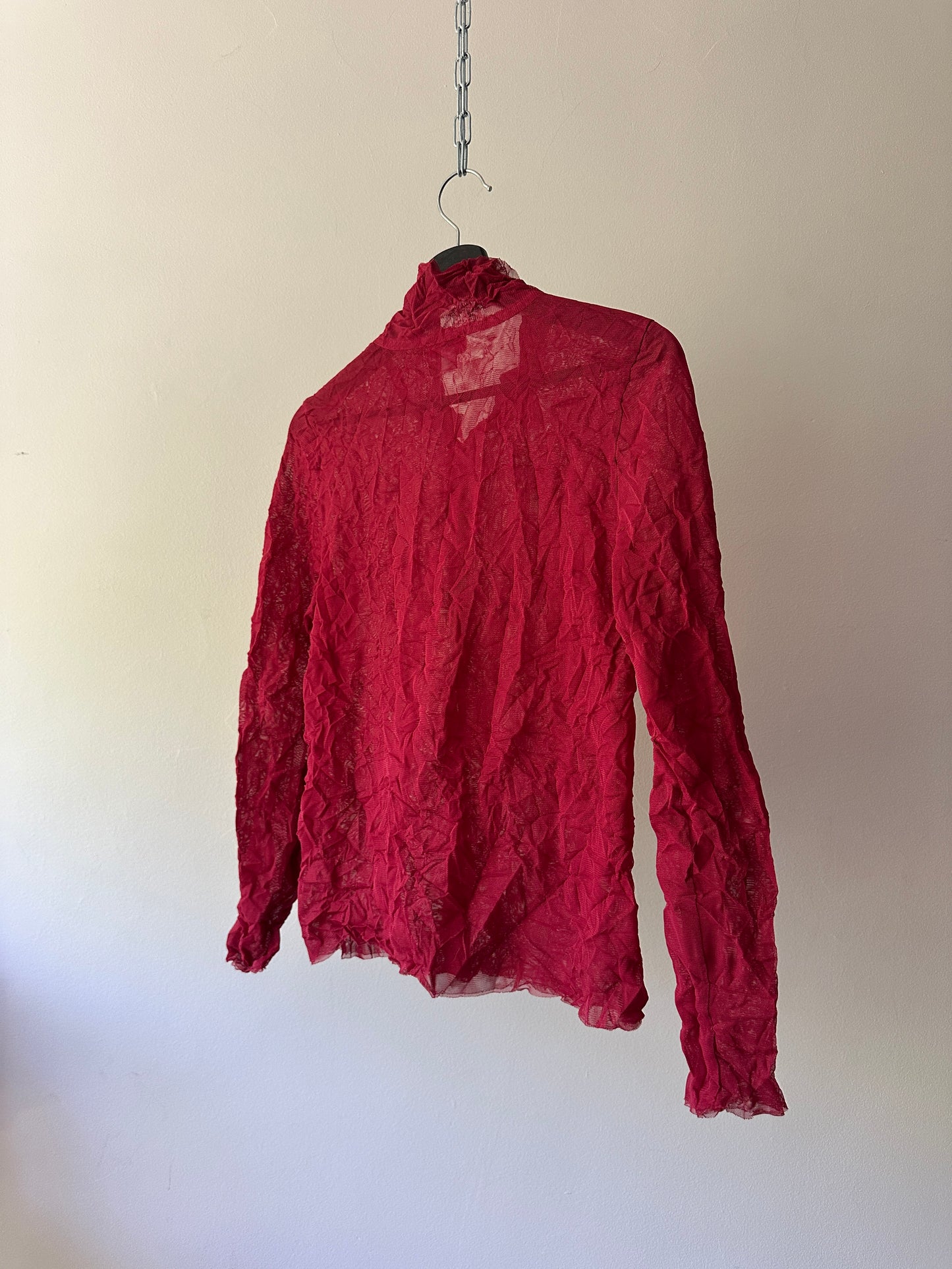 sheer scrunched button up