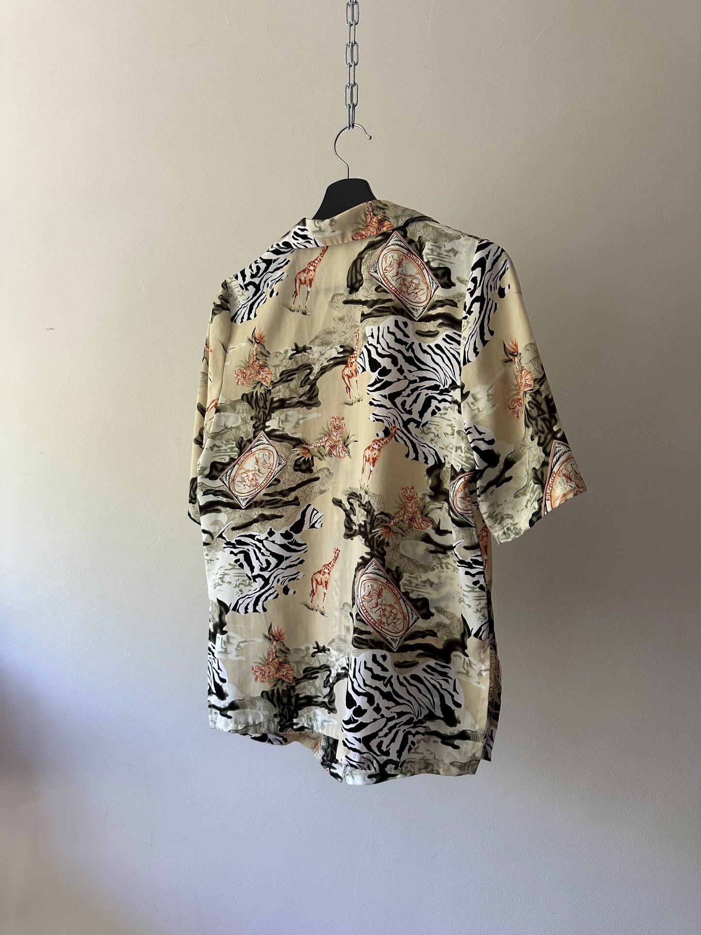 cool safari type printed button up
