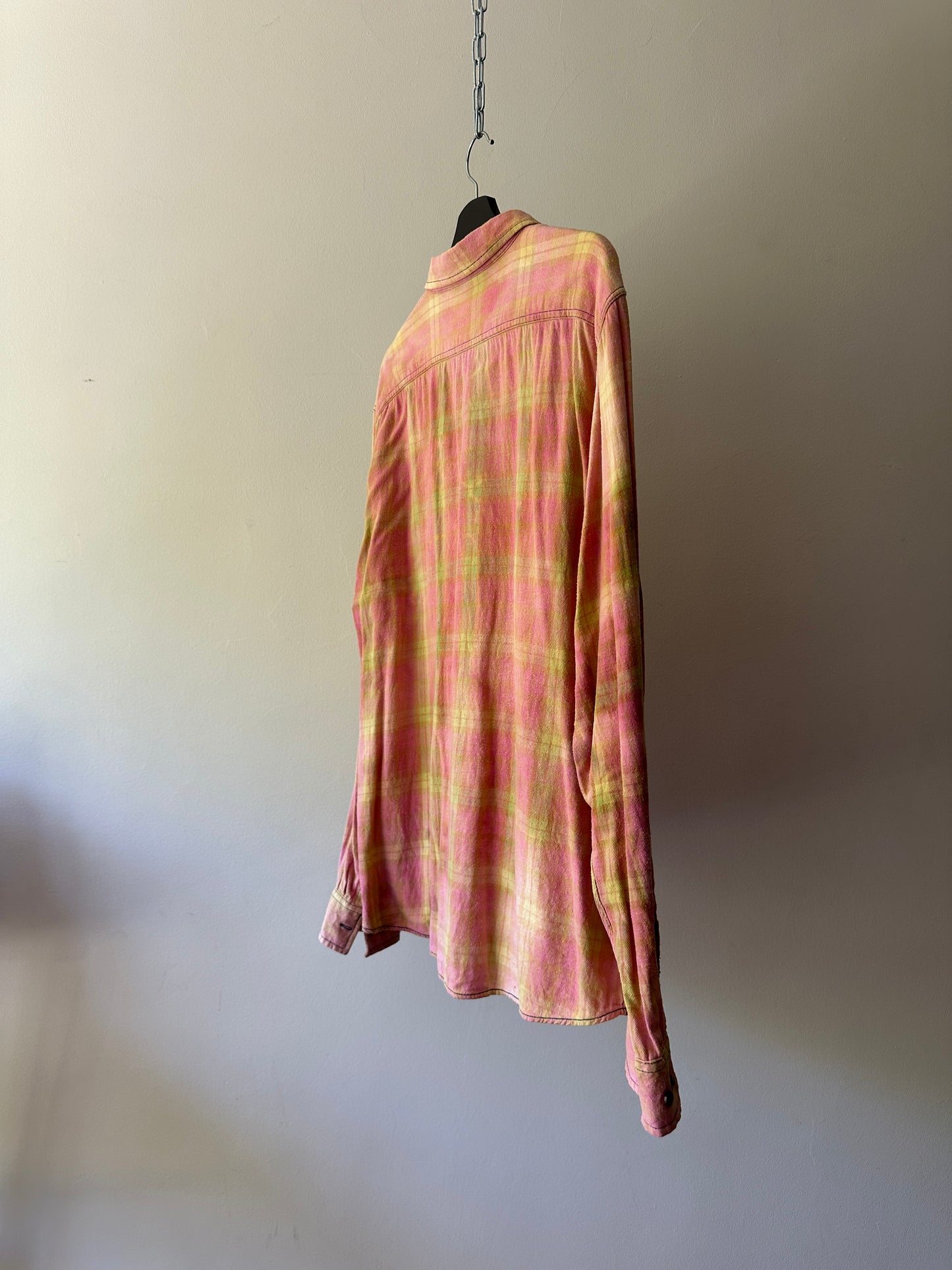 bleached flannel button up