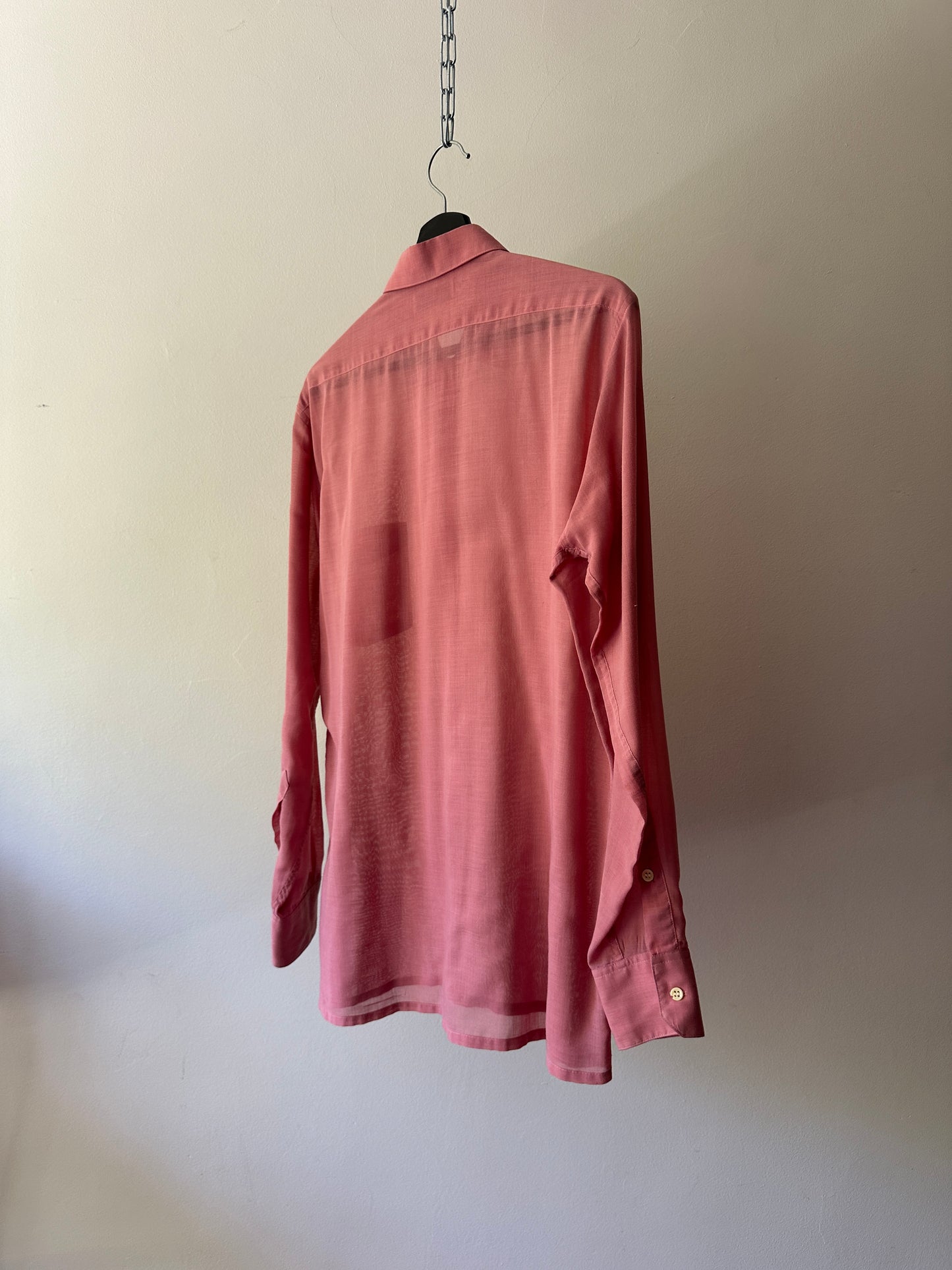 Christian Dior sheer coral button up