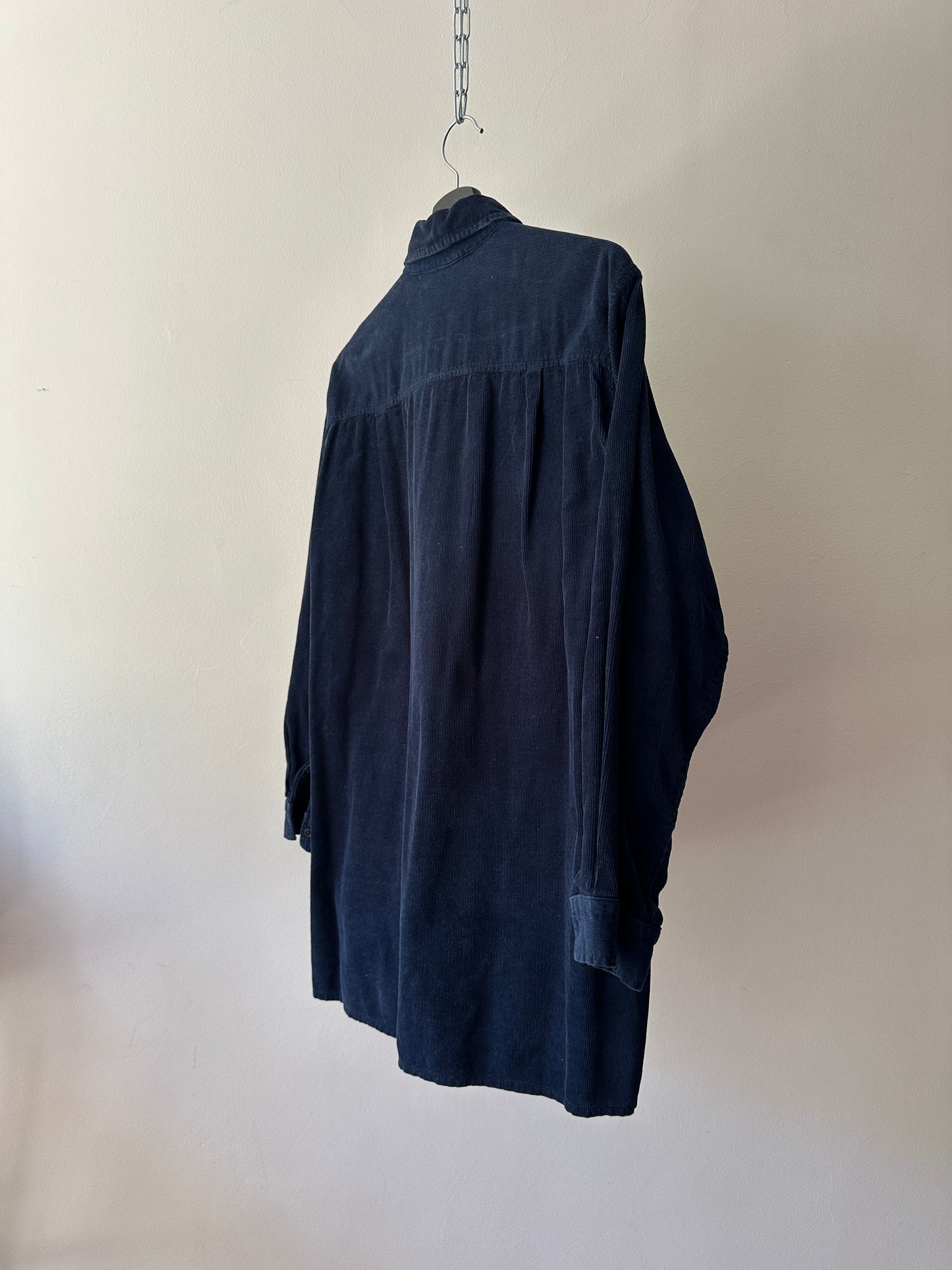 navy corduroy button up