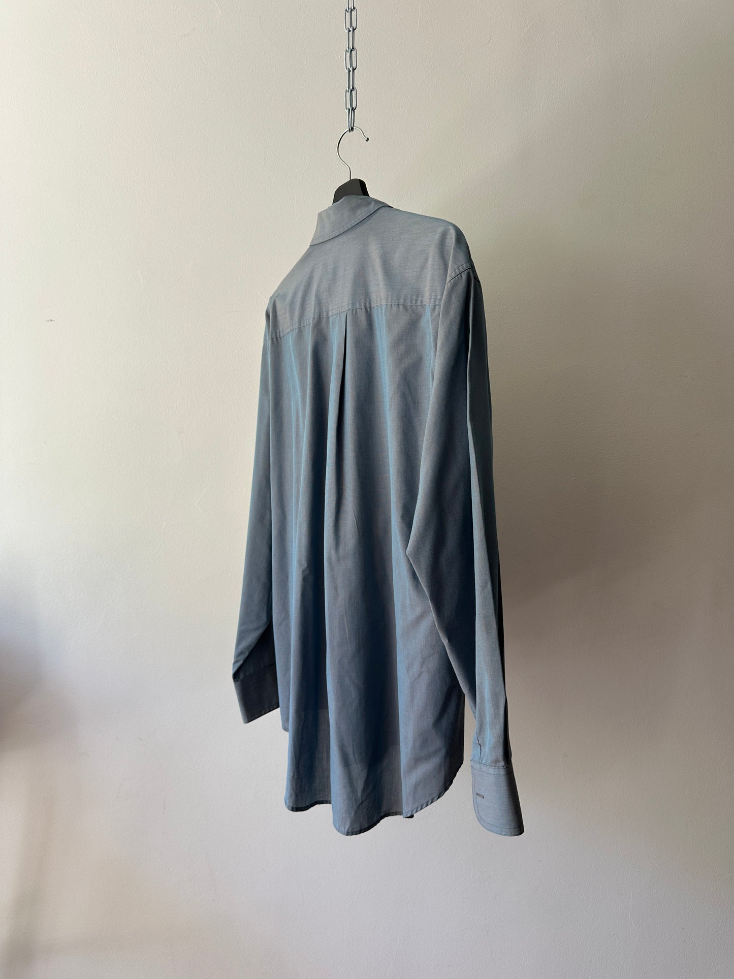blue opaque button up