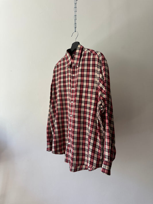 red crosshatch button up
